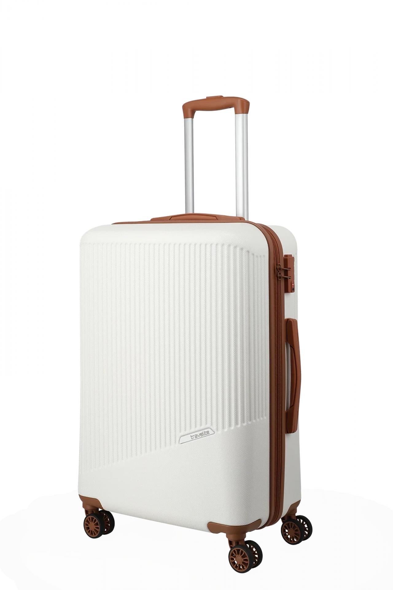 Travelite BALI 4w Koffer M Trolley Weiss/cognac