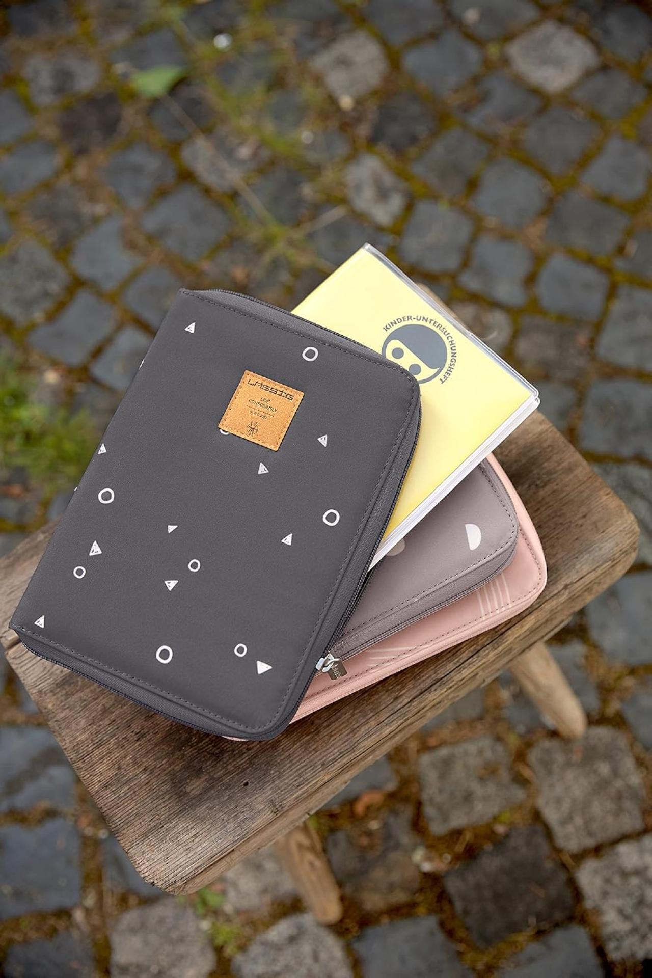 Lässig Mutterpass Hülle Mappe CAS Document Pouch Universe anthracite