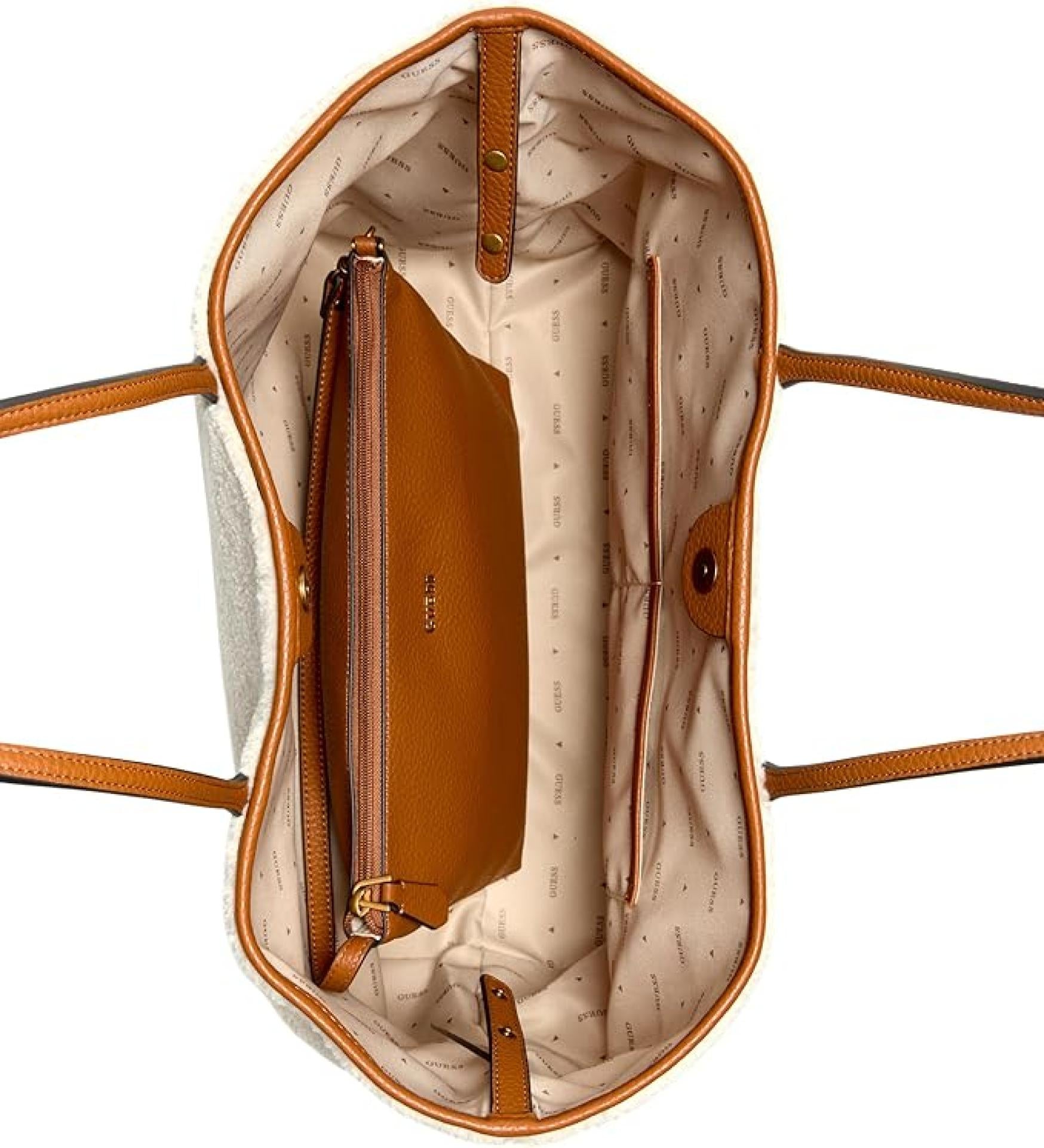 Guess  VICTTORIA LARGE 2 IN 1 TOTE Natural / Cognac