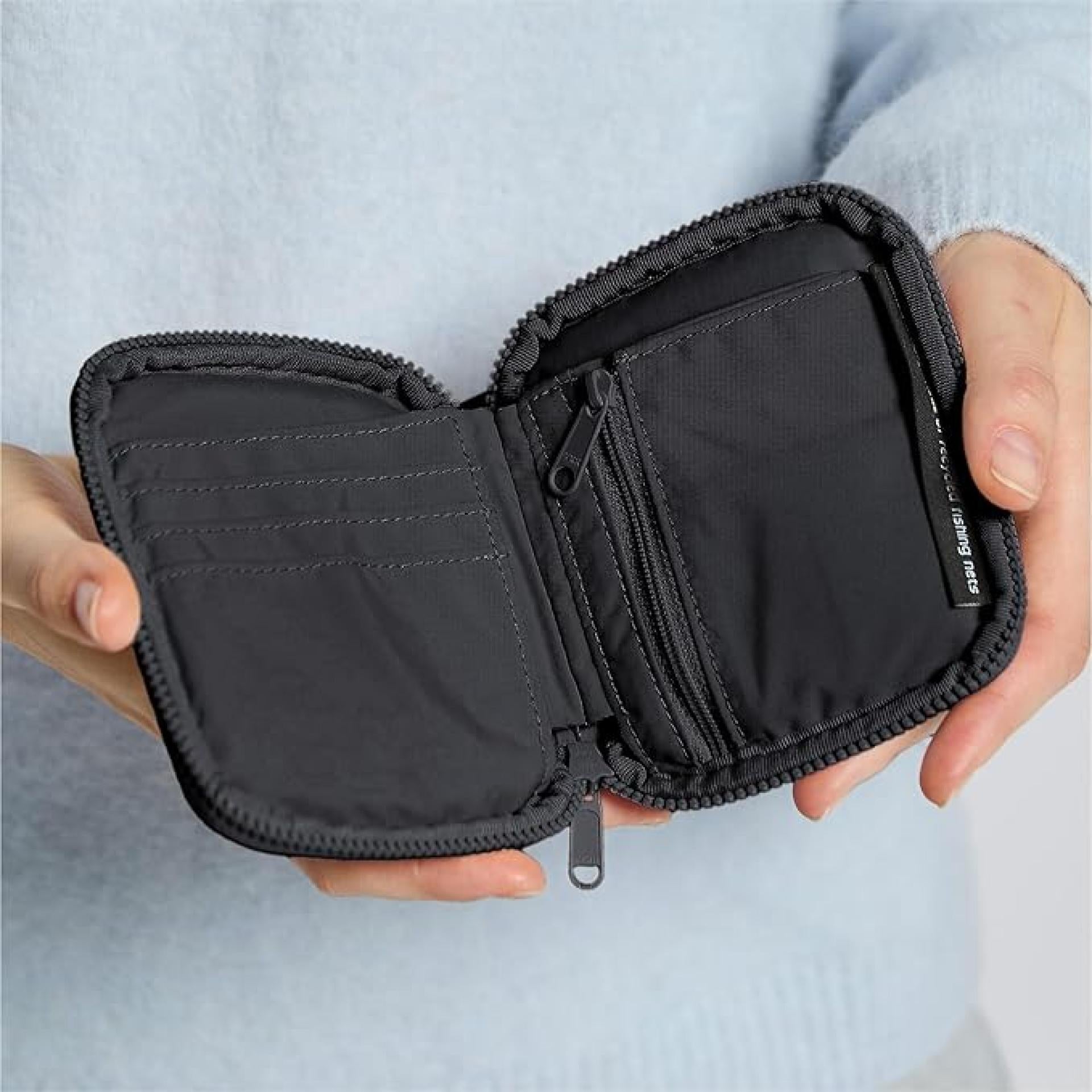 GOT BAG Geldbörse Damen Wallet 01 Portemonnaie klein mit Münzfach & Platz für Karten Black 