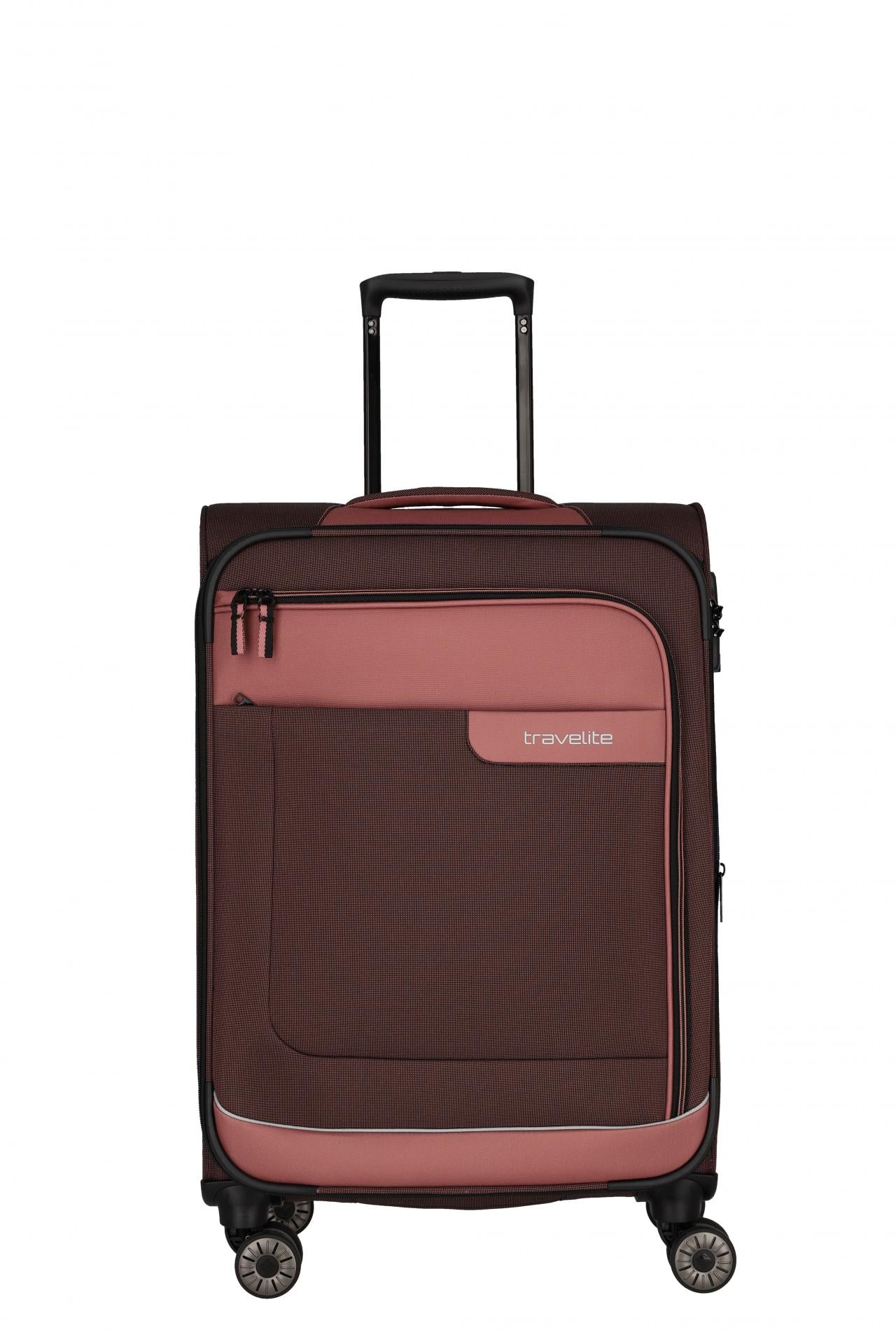 Travelite VIIA M 67cm Weicher Trolley Koffer, Frühlingsrose