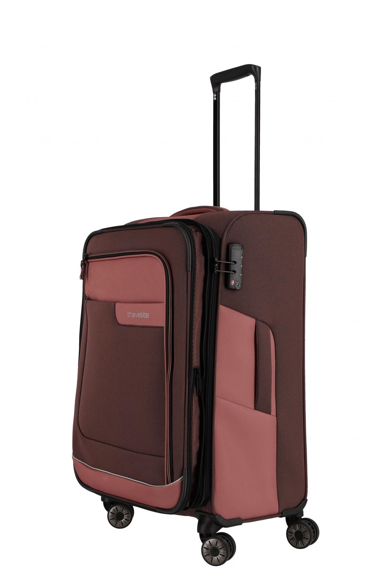 Travelite VIIA M 67cm Weicher Trolley Koffer, Frühlingsrose