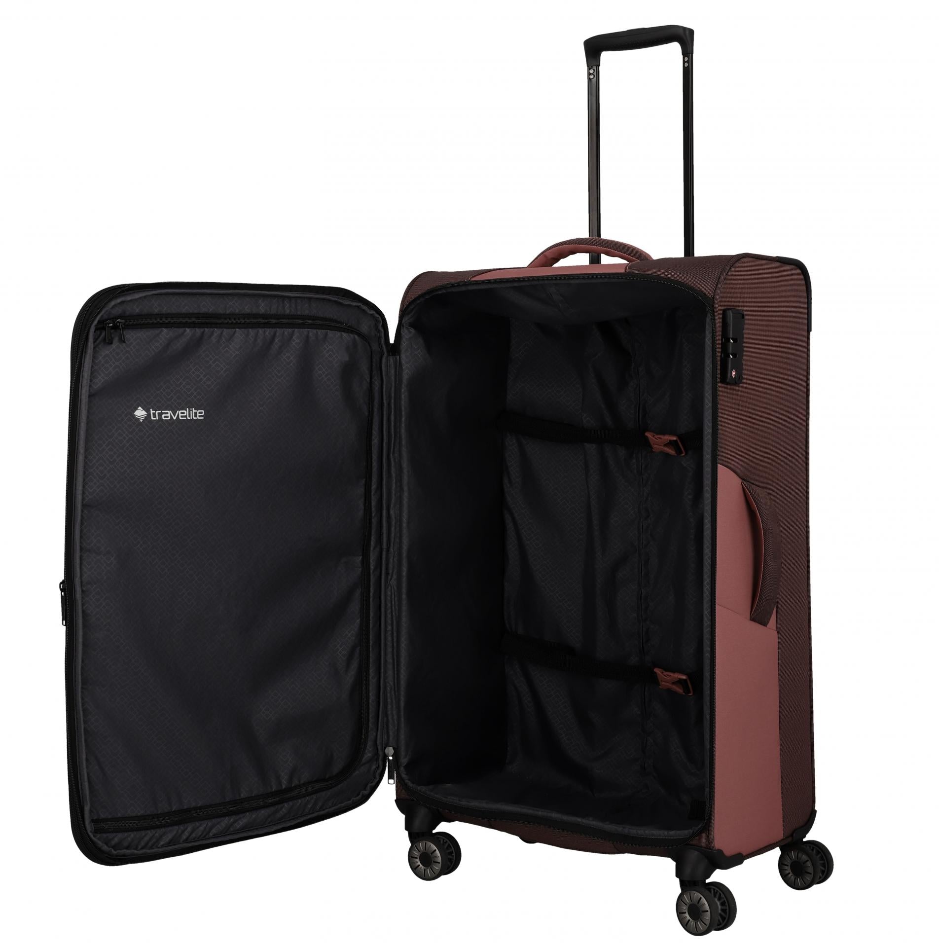 Travelite VIIA L 77cm Weicher Trolley Koffer, Frühlingsrose