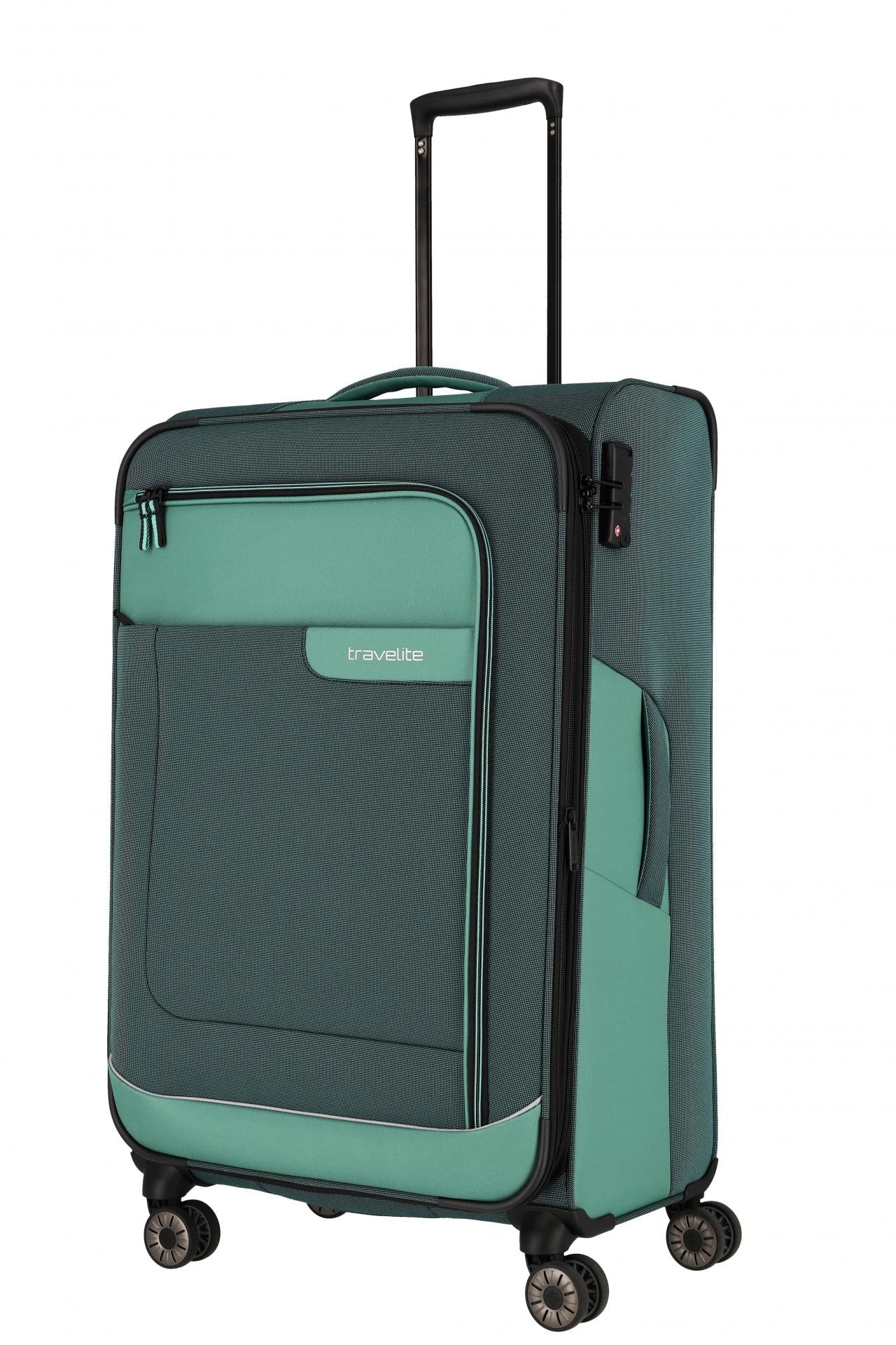 Travelite VIIA L 77cm Weicher Trolley Koffer, Eukalyptus