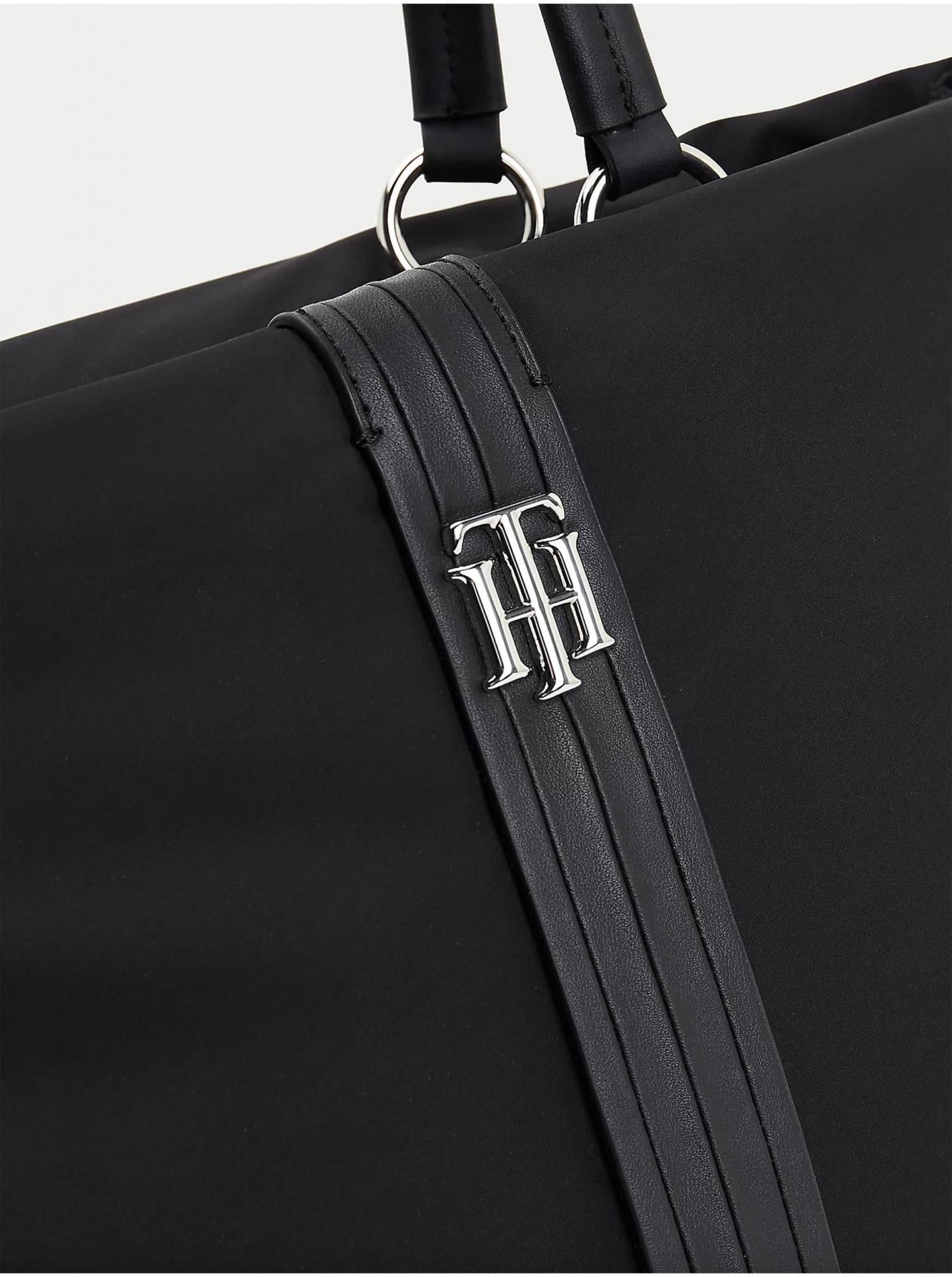 Tommy Hilfiger Relaxed Tote Bag mit Monogramm-Emblem Black