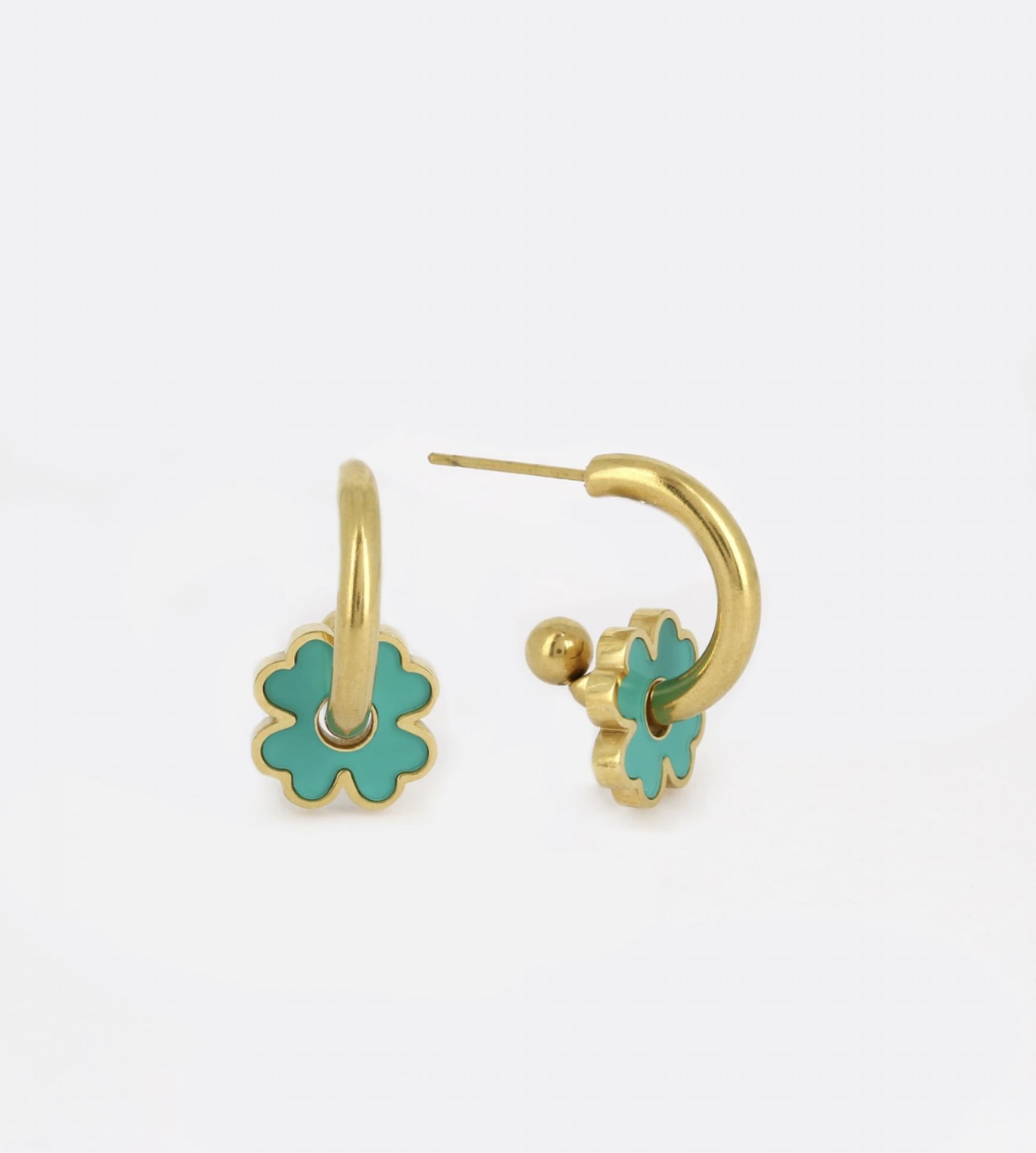 Zag Bijoux Ohrringe Flor Türkis/gold