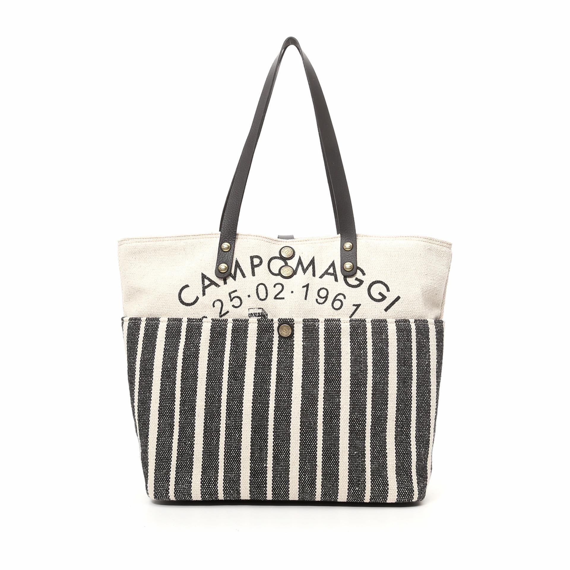 Campomaggi Shopping Tasche Cotton Striped Print