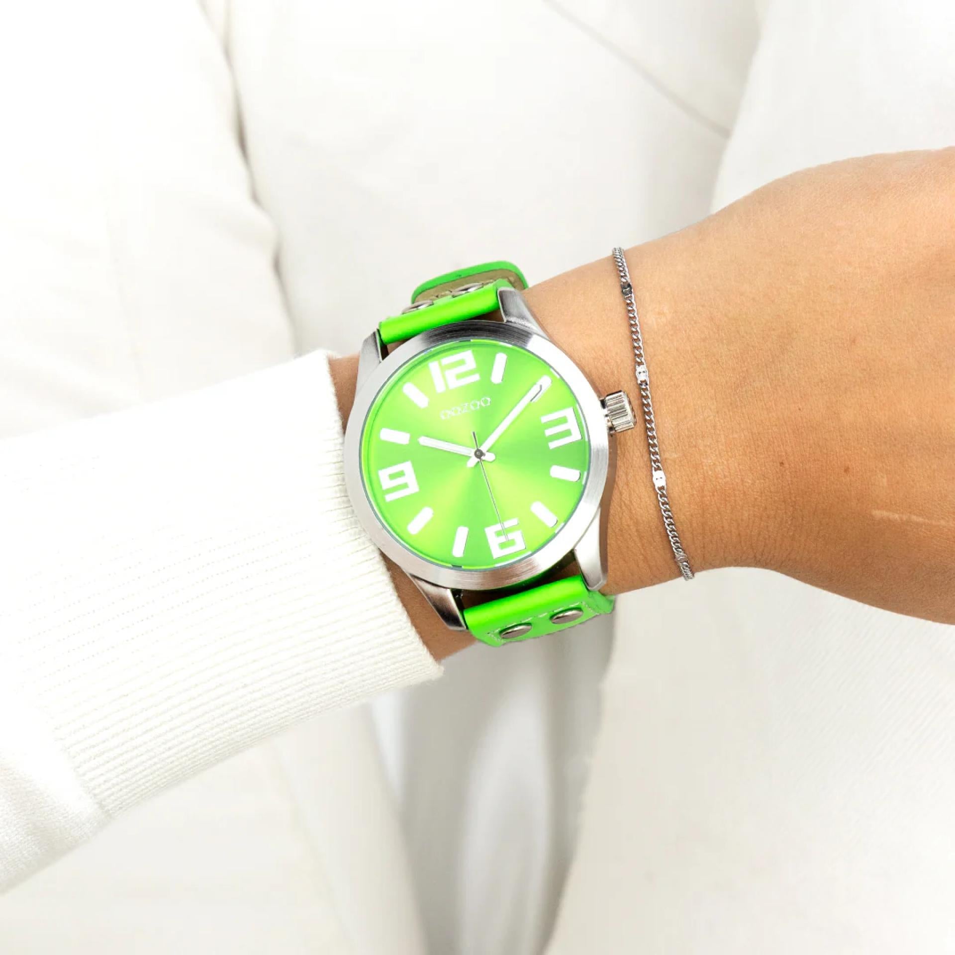 Oozoo Timepieces COLLECTION Neon-Grün Silber