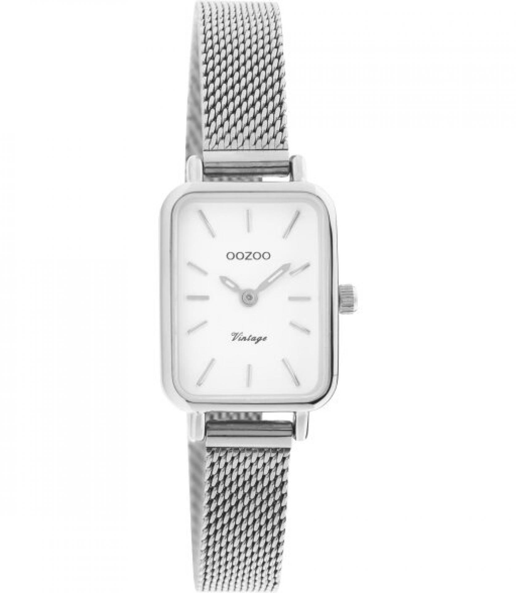 Oozoo Uhr Vintage Series - C20266 - Damen - Mesh-Armband - Silber/Weiß