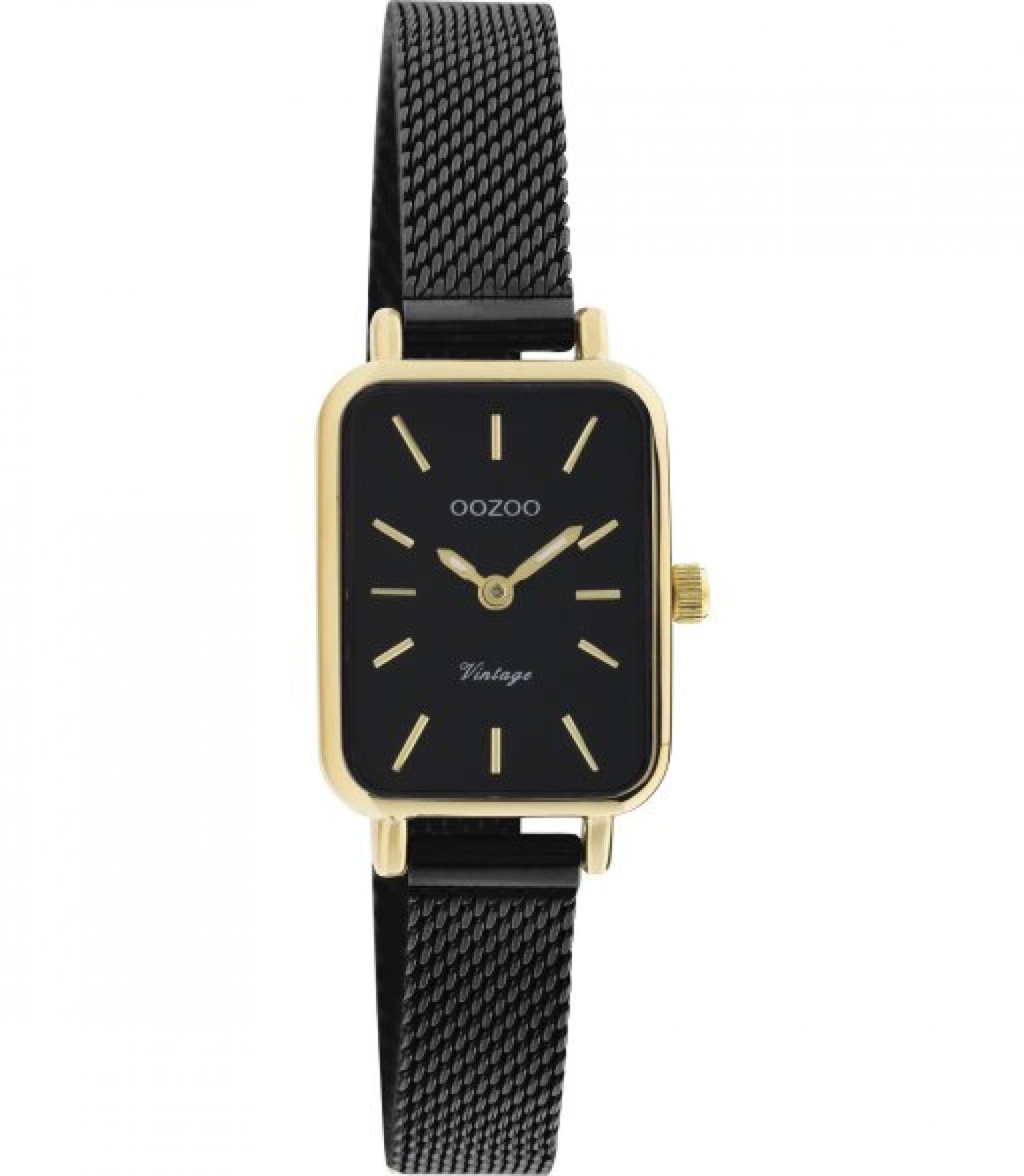 Oozoo Uhr Vintage Series - C20269 - Damen - Mesh-Armband - Gold/Schwarz