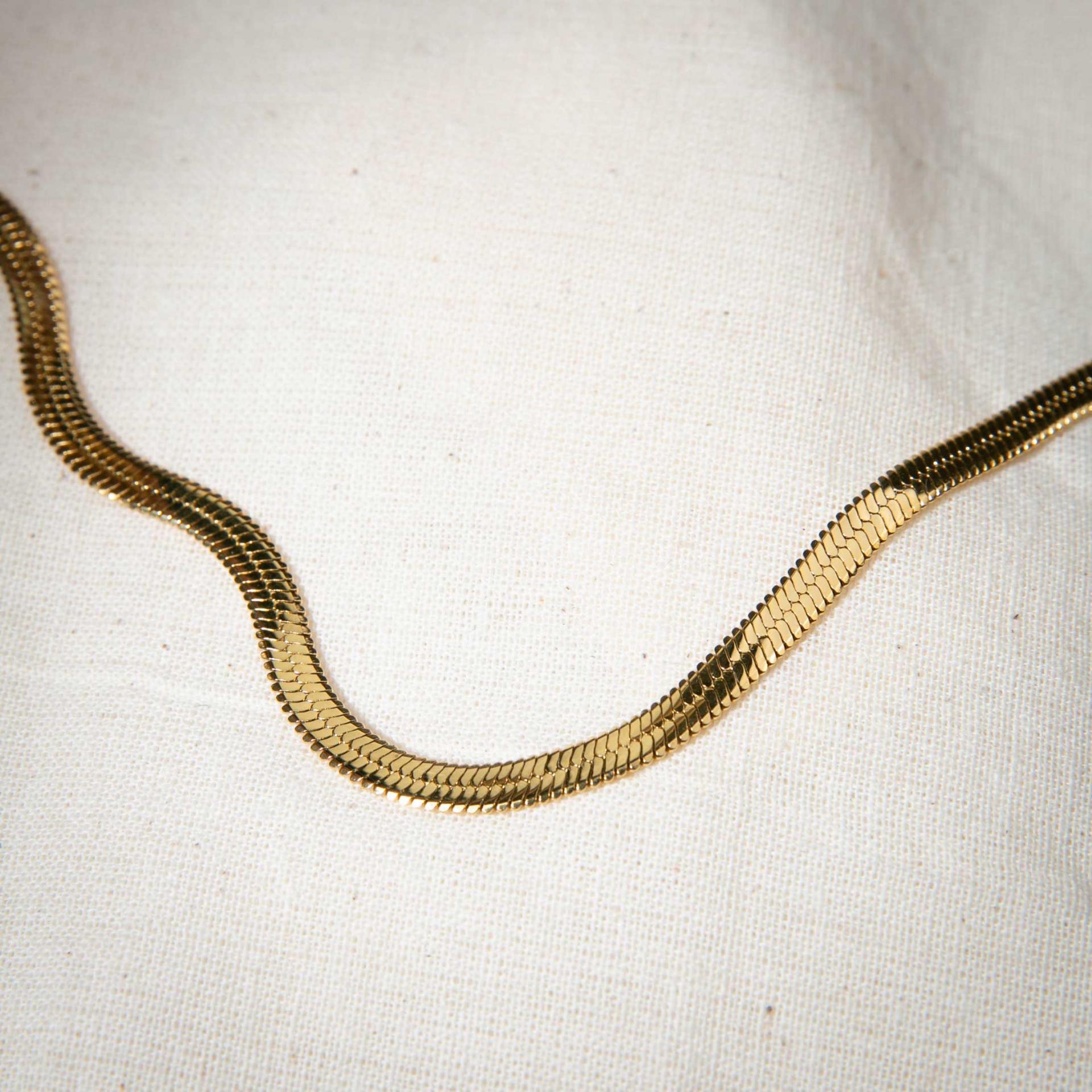 icrush Halskette Wide Sleek Snake Gold Schlange