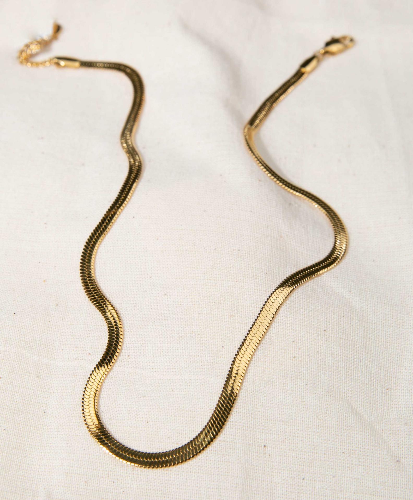 icrush Halskette Wide Sleek Snake Gold Schlange