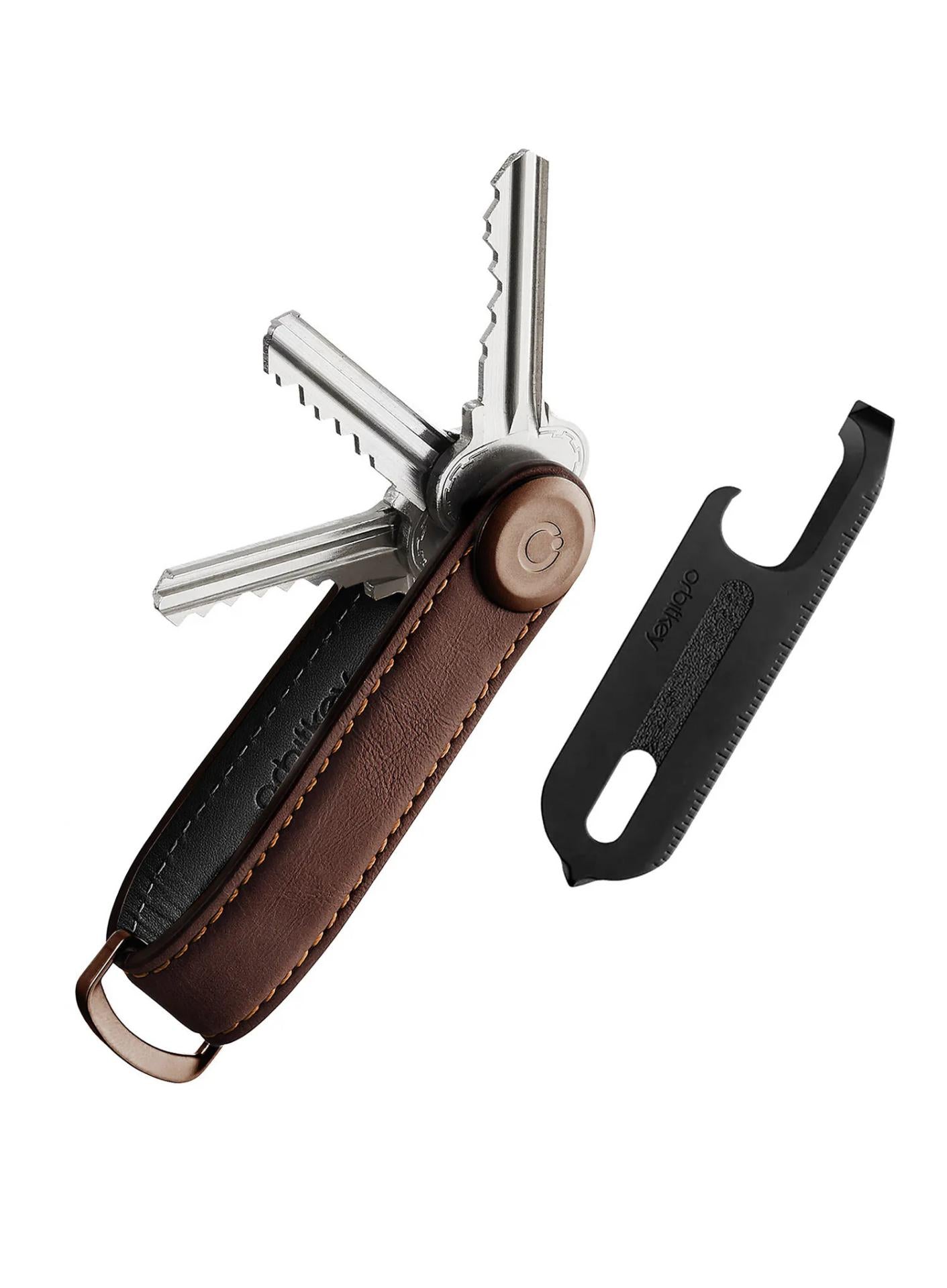 Orbitkey Geschenkset Key Organiser Top Grain Leather + Multi-Tool v2 - Variante: black