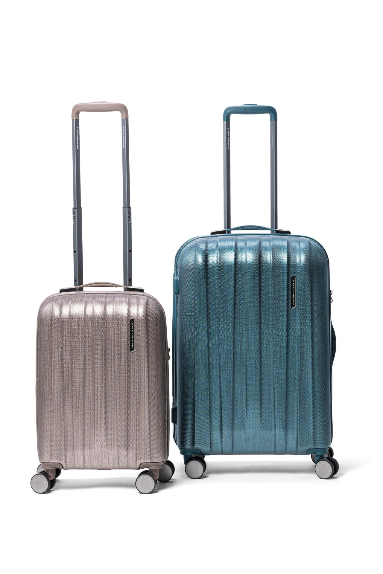 POLESTREAM Moonrock Hartschalen Trolley 100% Polycarbonat silver brushed klein 55 cm