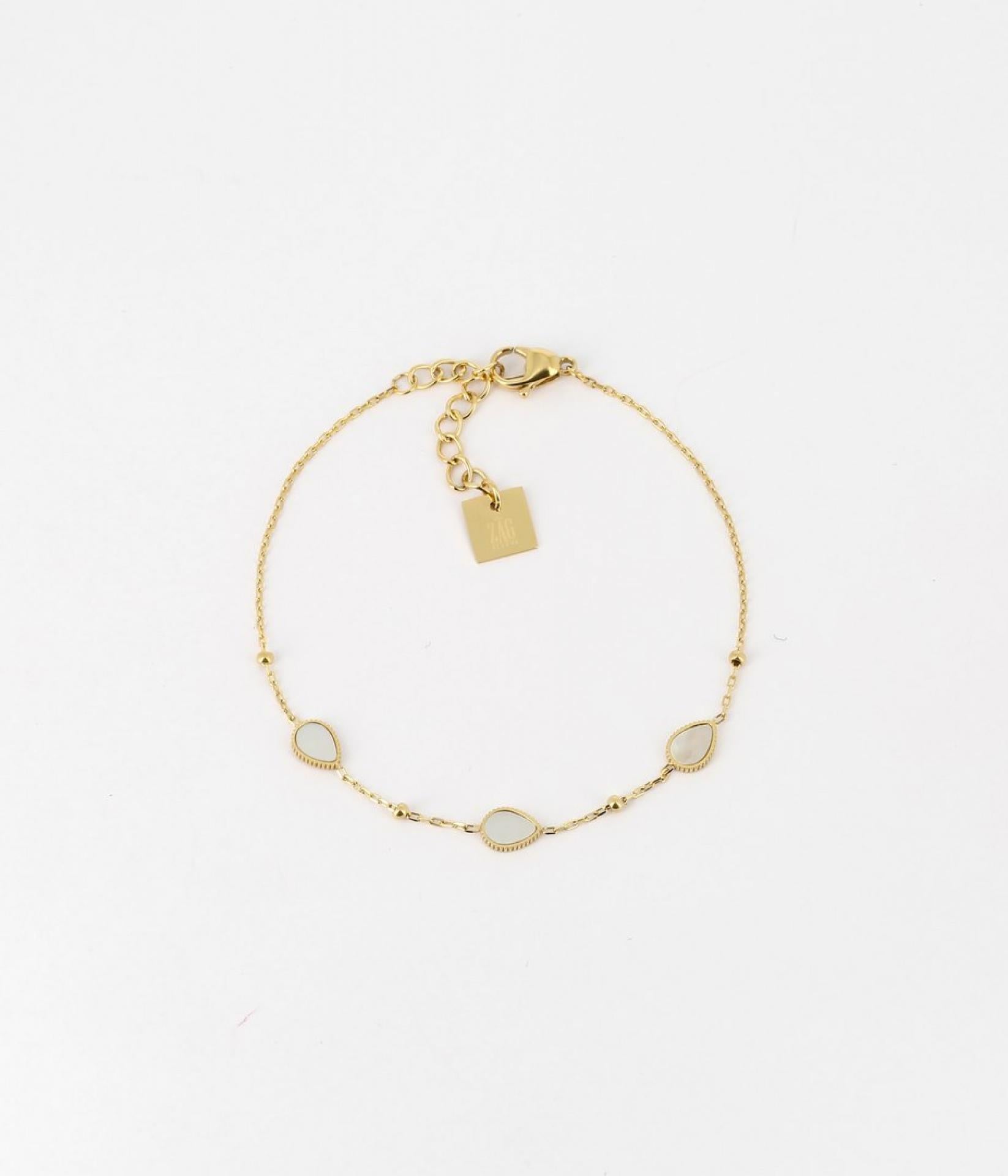 Zag Bijoux Armband Tropfen Perlmutt/Gold