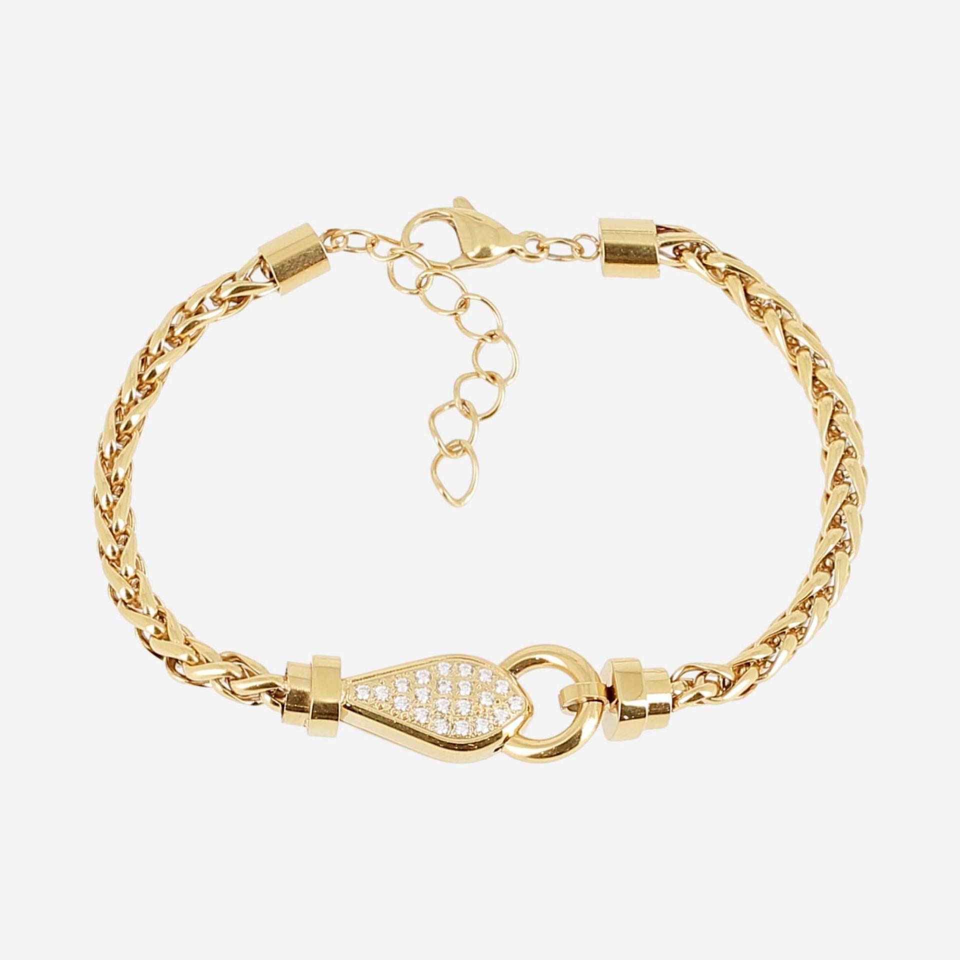 Zag Bijoux Armband Snake Edelstahl 20k vergoldetzirconium