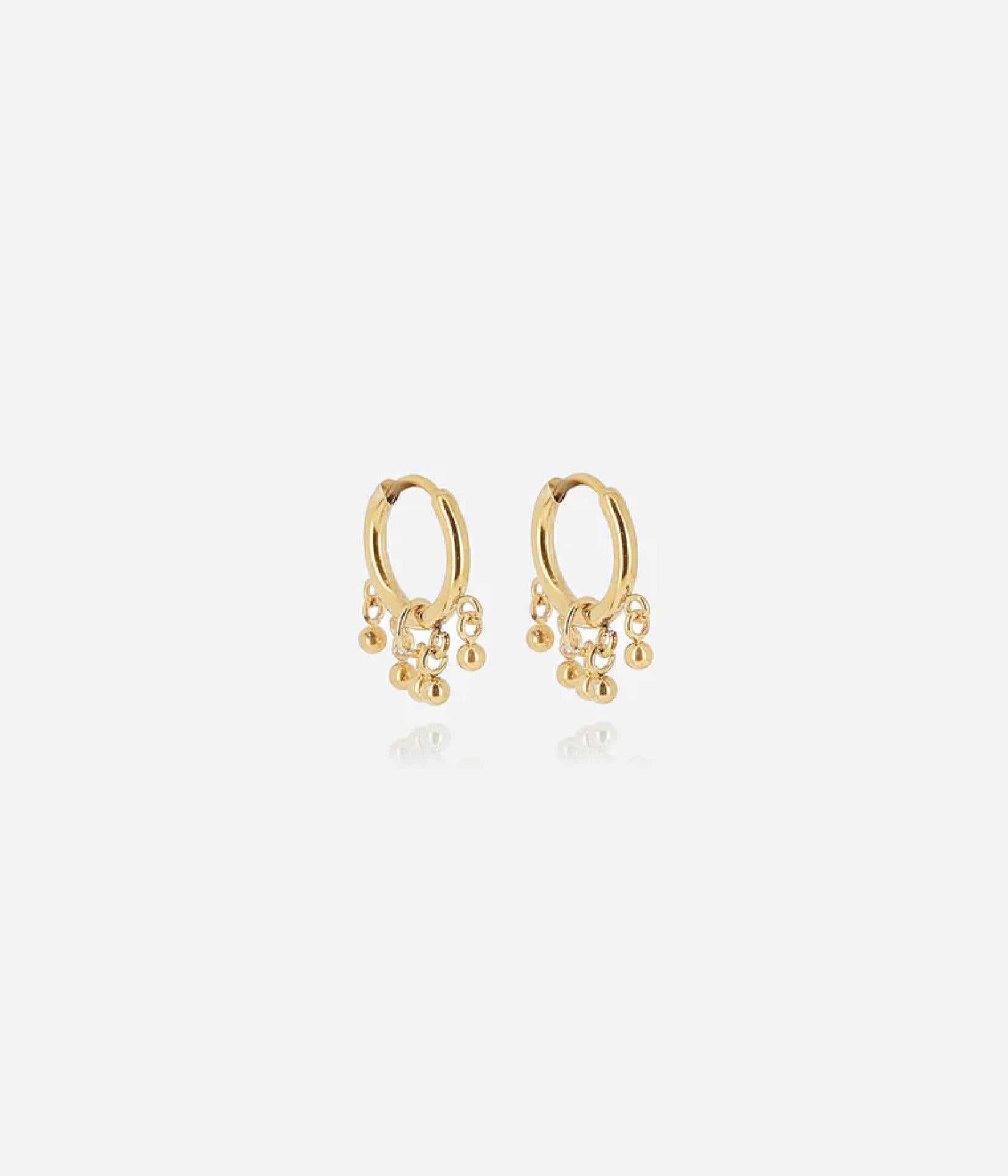 Zag Bijoux Ohrringe Mini Edelstahl vergoldet Zirconium