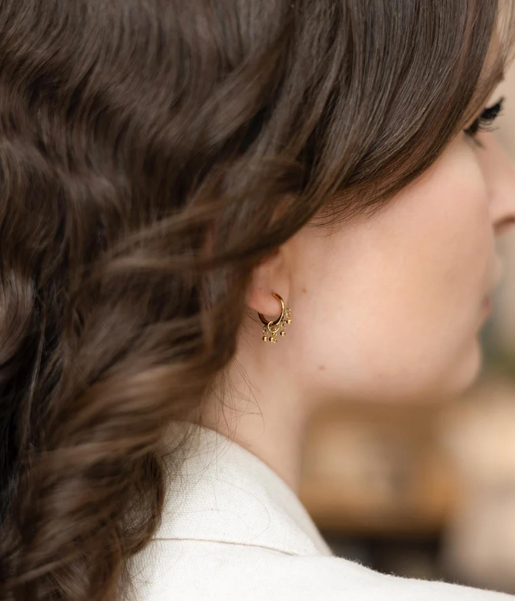 Zag Bijoux Ohrringe Mini Edelstahl vergoldet Zirconium