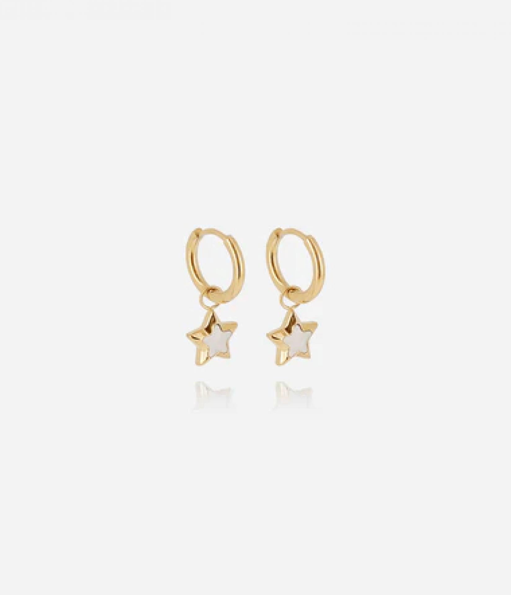 Zag Bijoux Ohrring Polaris Vergoldeter Stahl nacre