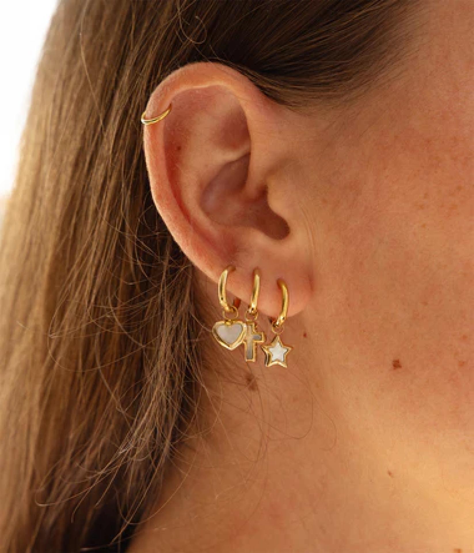 Zag Bijoux Ohrring Cintra Vergoldeter Stahl nacre