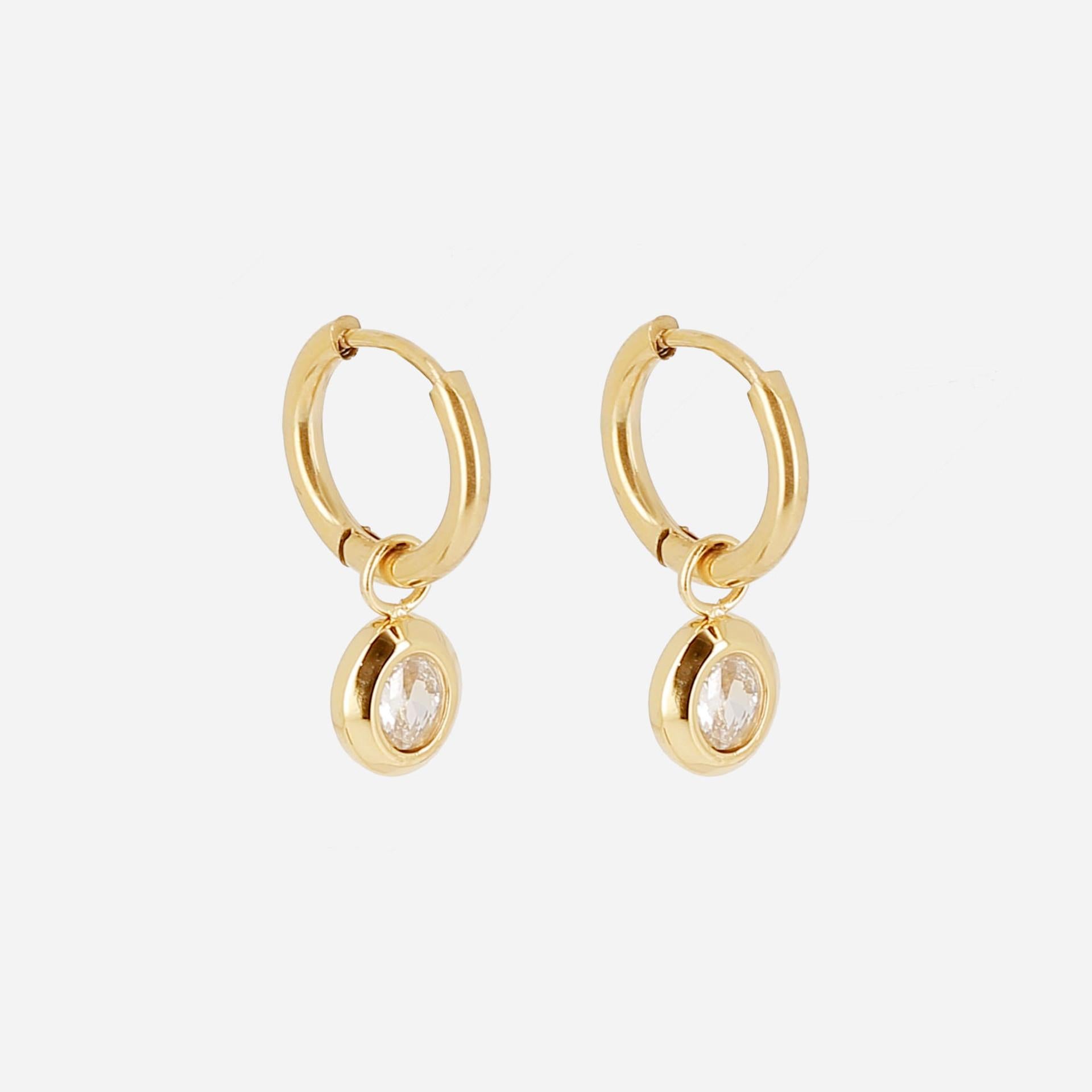 Zag Bijoux Ohrring  Mini CREOLE Vergoldeter Stahl zirconium
