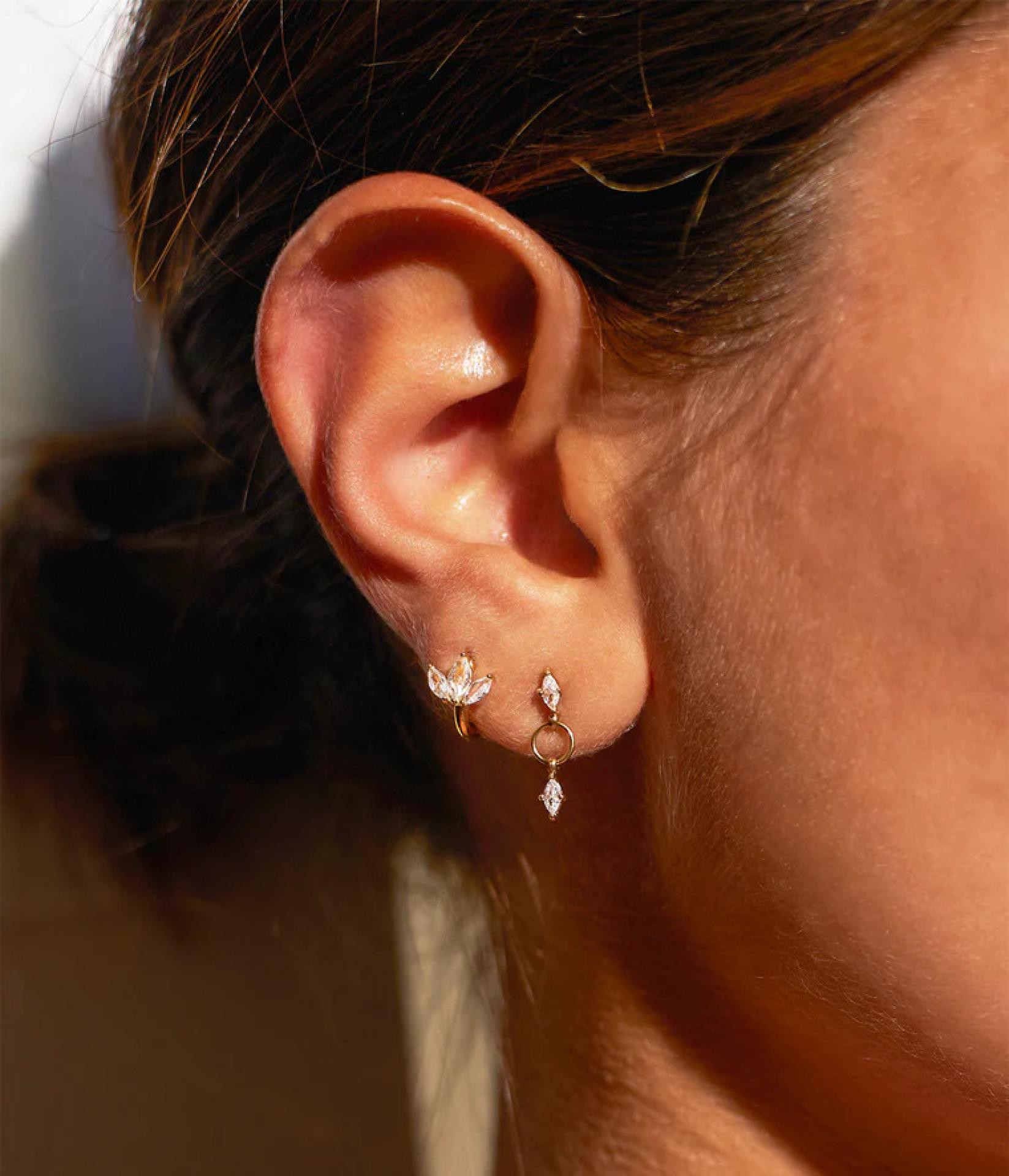 Zag Bijoux Ohrring MINI CREOLE Vergoldeter Stahl zirconium