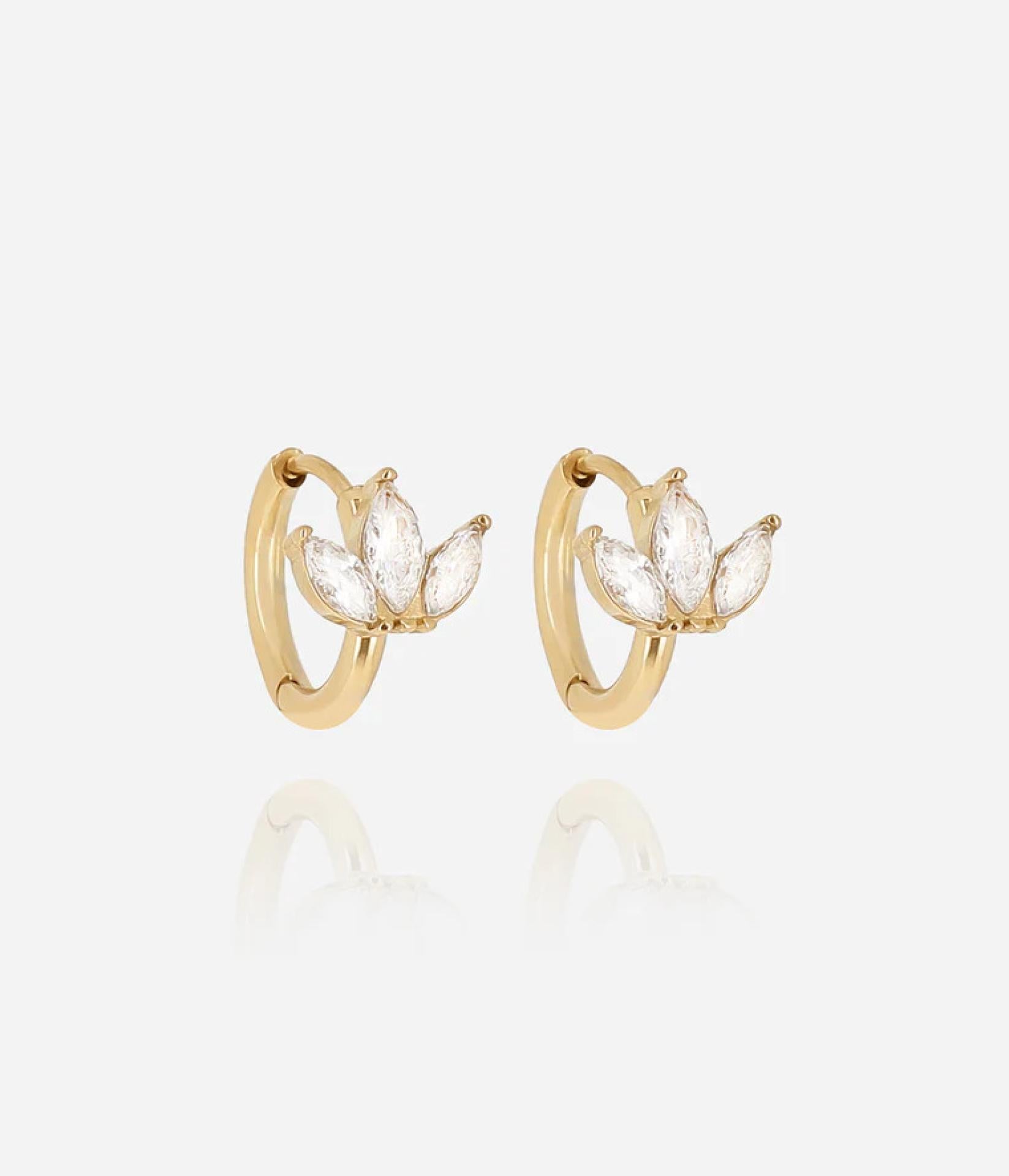 Zag Bijoux Ohrring MINI CREOLE Vergoldeter Stahl zirconium