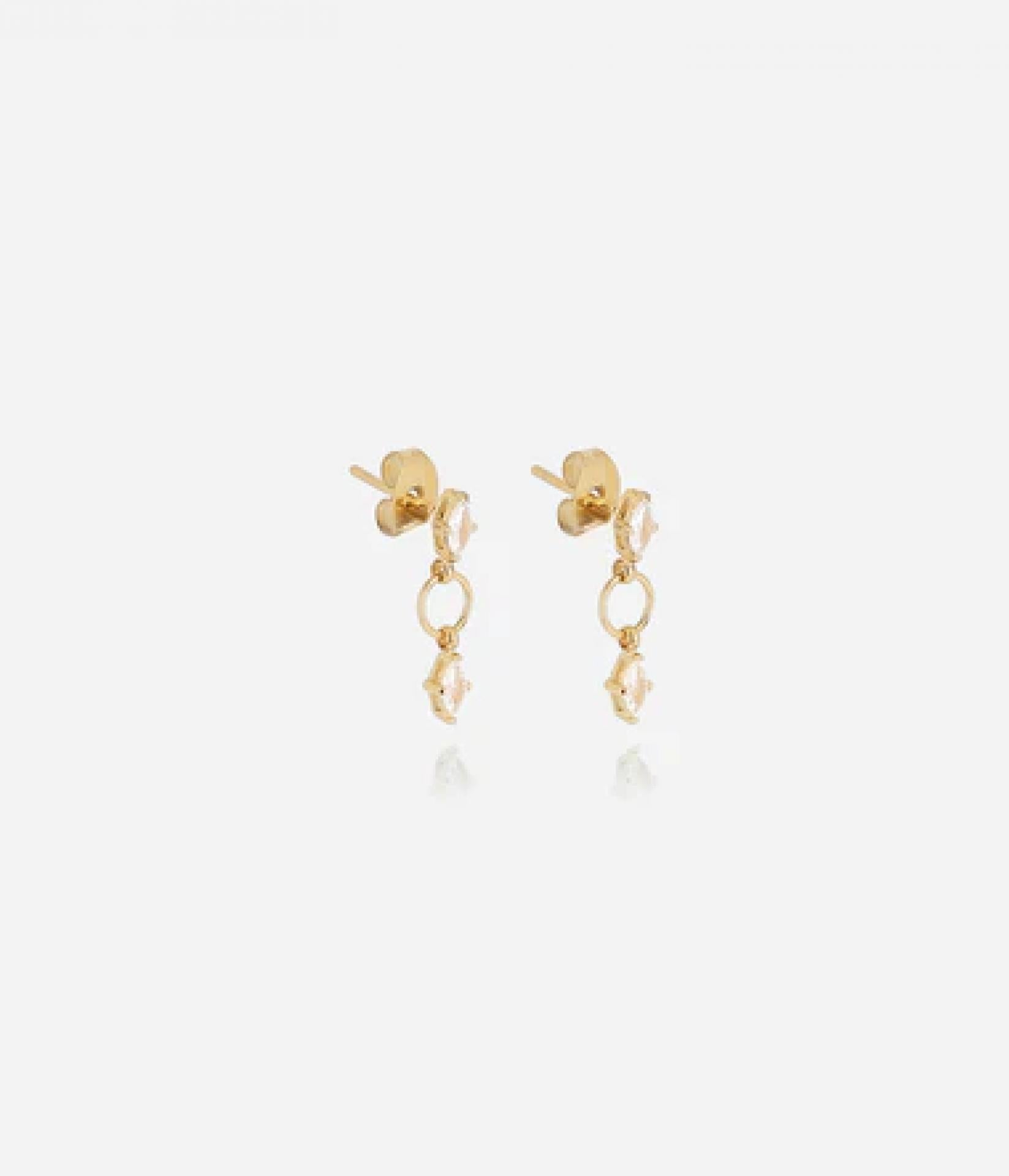 Zag Bijoux Ohrring Deneba Vergoldeter Stahl zirconium sertis L:17mm