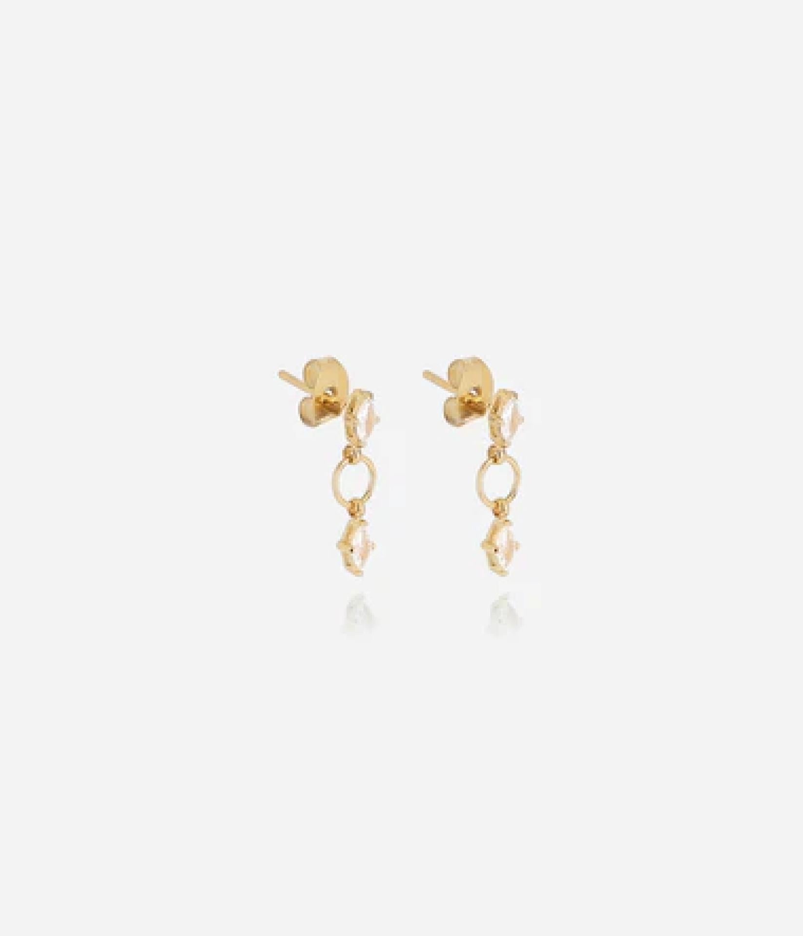 Zag Bijoux Ohrring Deneba Vergoldeter Stahl zirconium sertis L:17mm