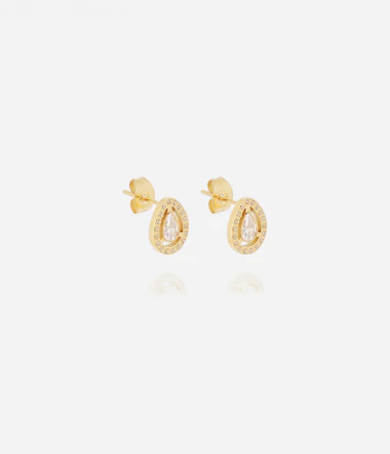 Zag Bijoux Ohrring Dalna Vergoldeter Stahl zirconium sertis 8.2x10.2mm