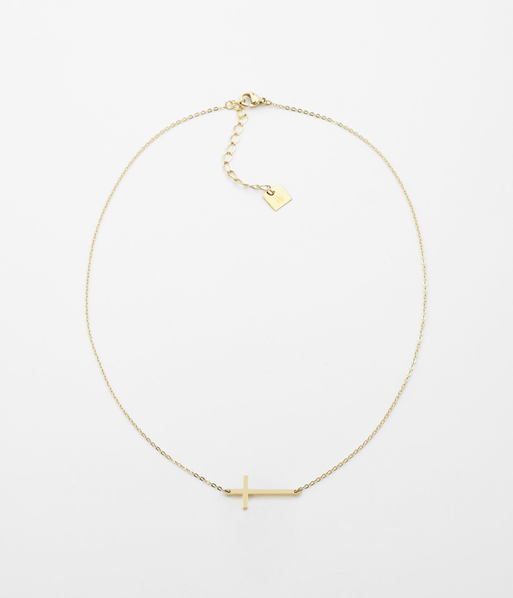 ZAG Bijoux Halskette Kreuzanhänger Gold 38+5 cm