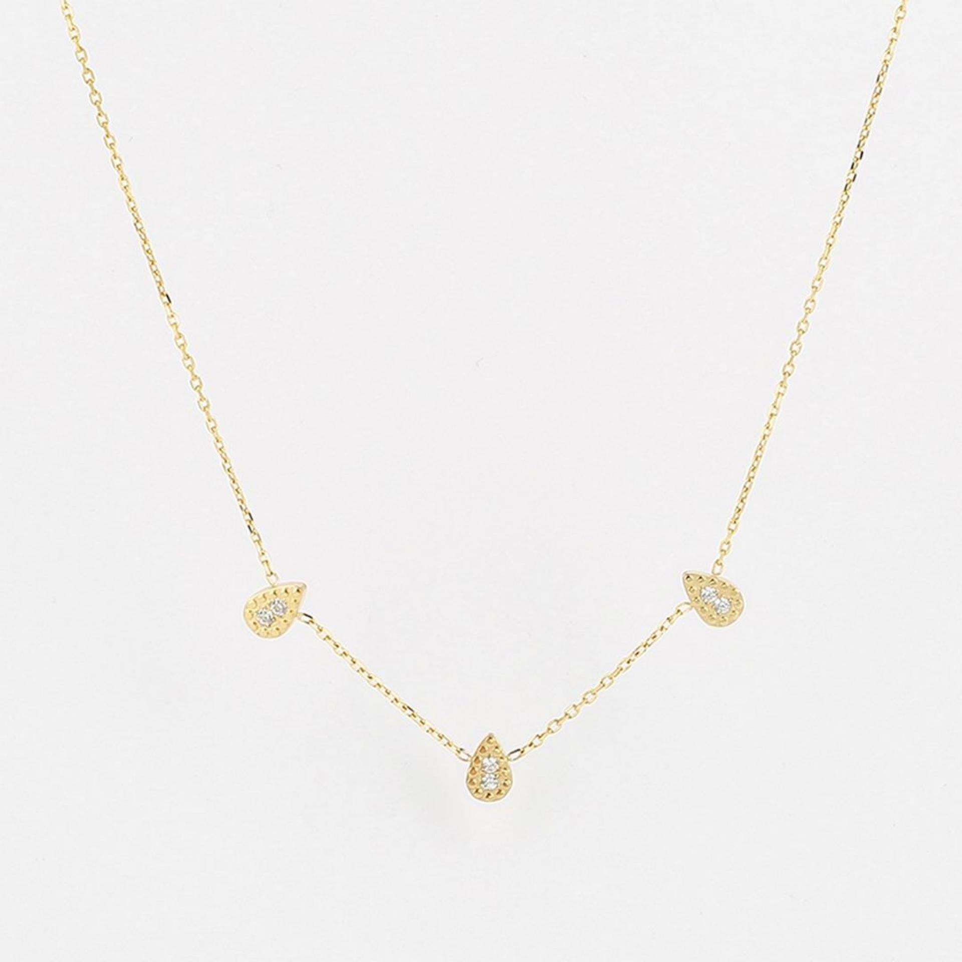 Zag Bijoux Kette Tropfen mit Zirkoniensteinen gold