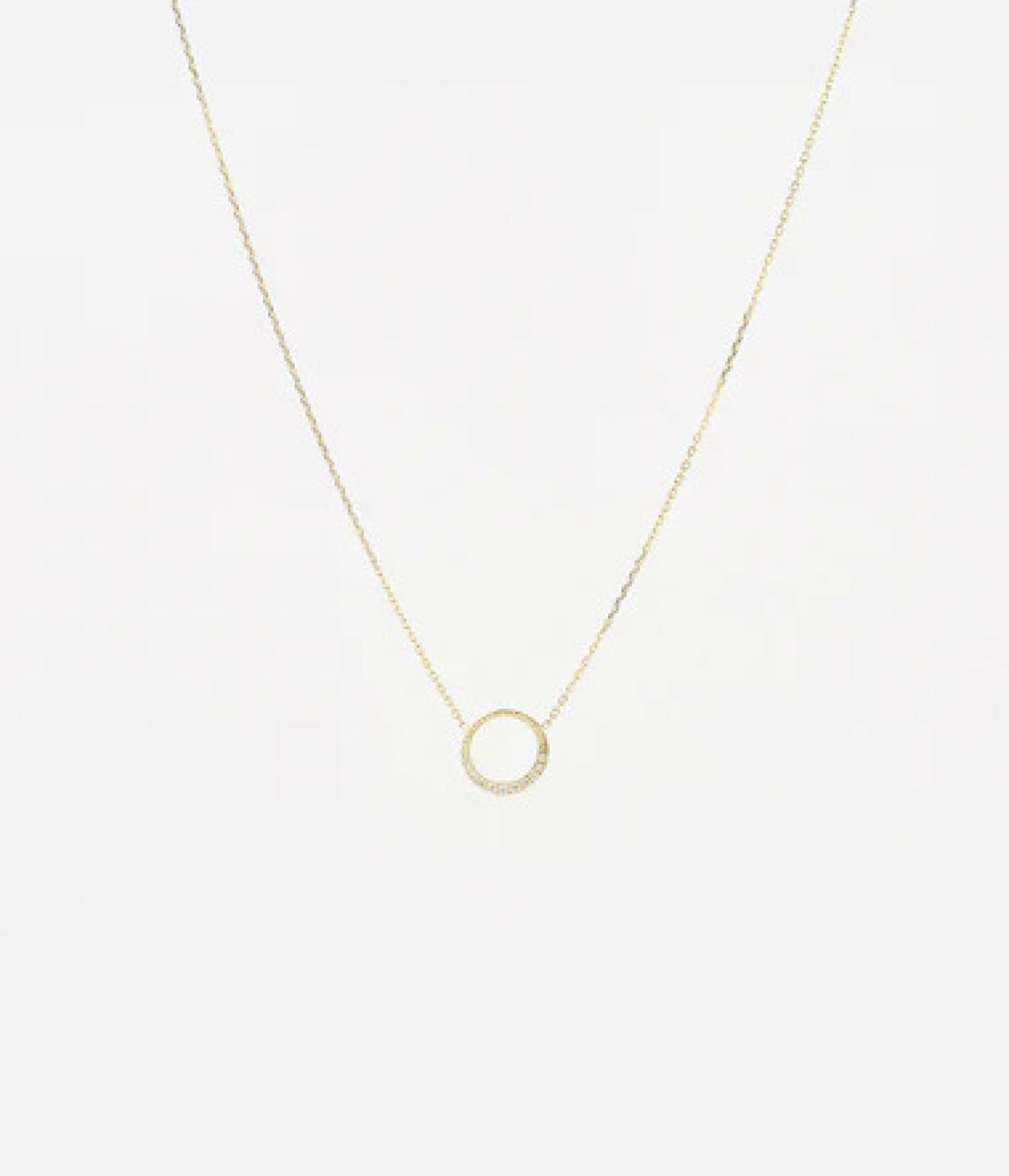 Zag Bijoux Halskette kleiner Ring mit Steinen Gold 15+3cm