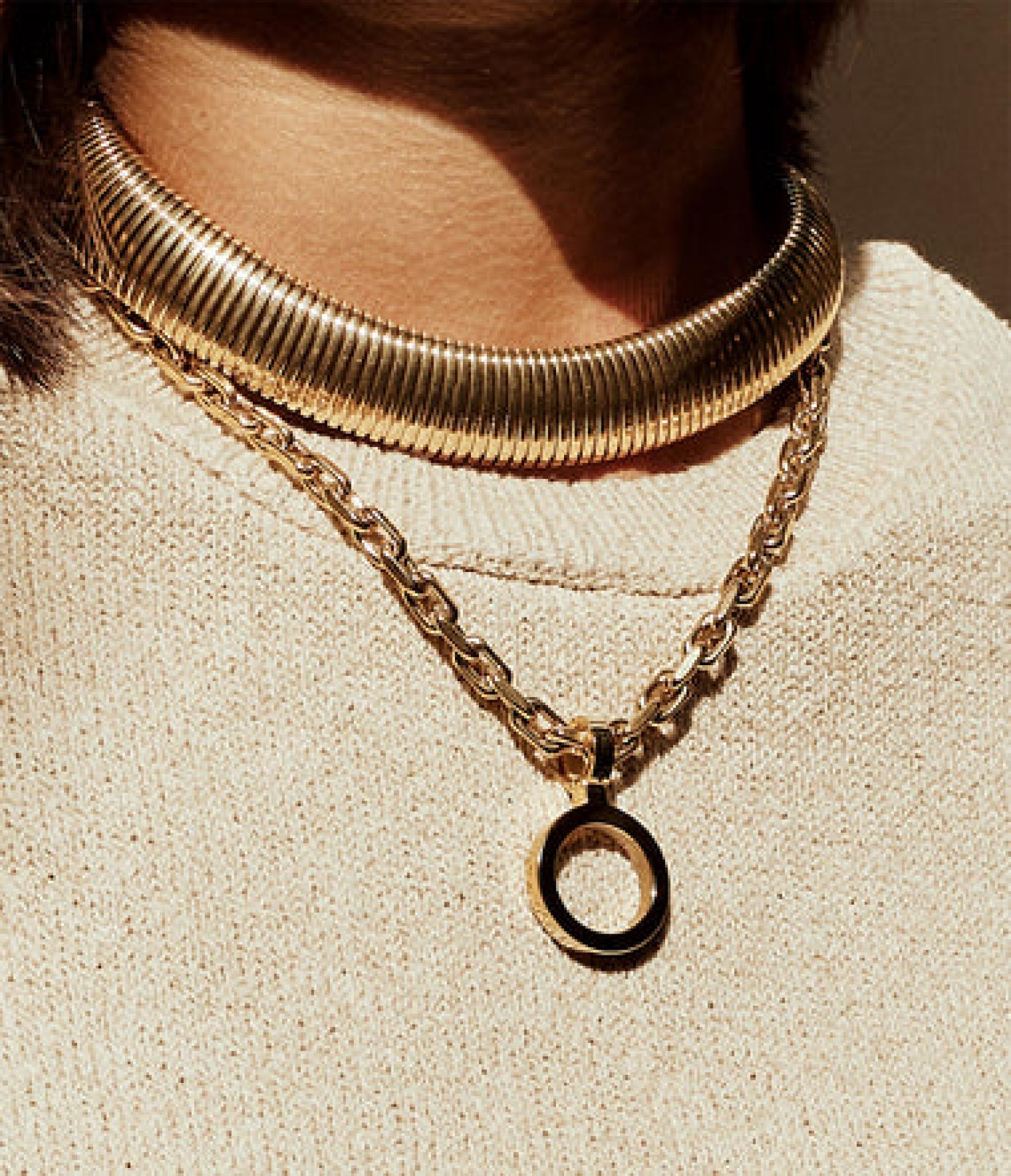 Zag Bijoux Kette Media Vergoldeter Stahl 46+5cm