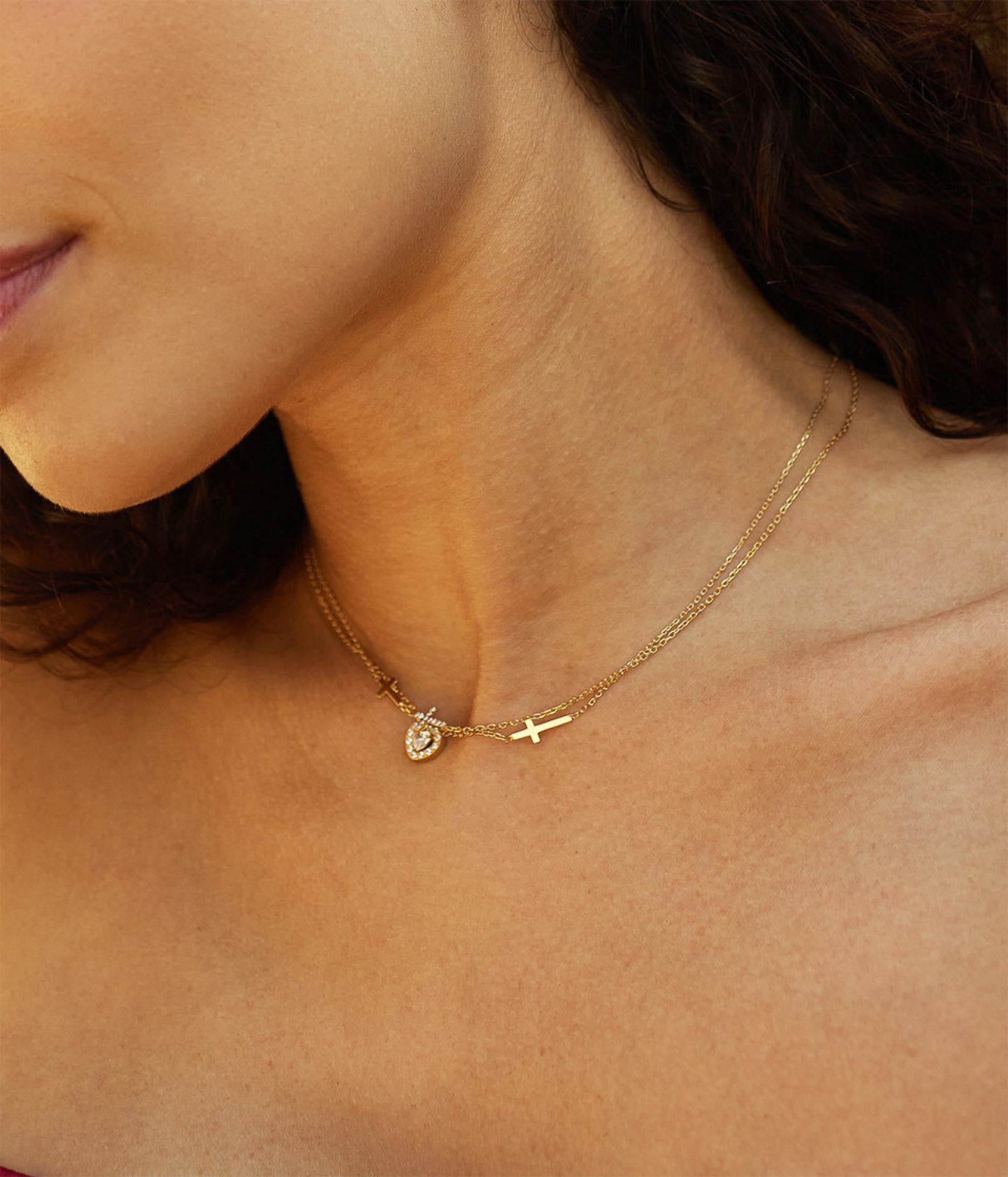 Zag Bijoux Halskette Leonore Edelstahl 20k vergoldetzirconium