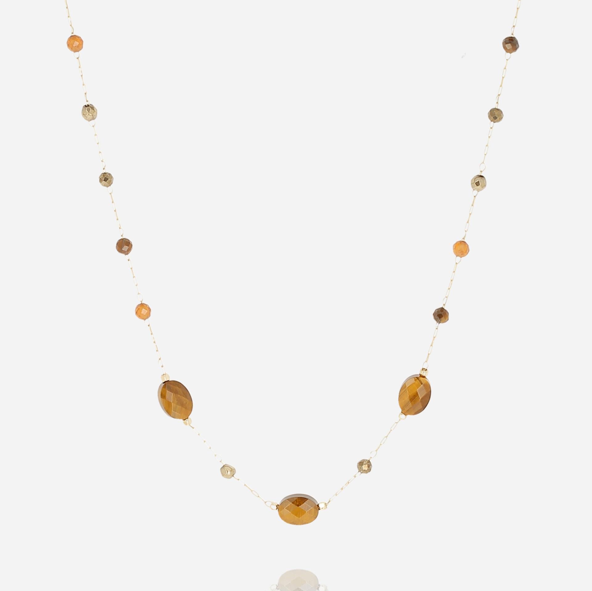 Zag Bijoux Halskette COURT Edelstahl 20k vergoldetoeil de tigre 38+5cm