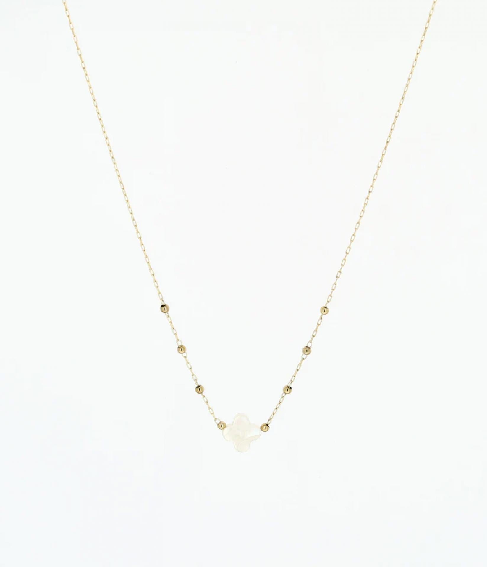 Zag Bijoux NECKLACE SHORT STEEL Nacre grise 38+5cm - Variante: gold/grau