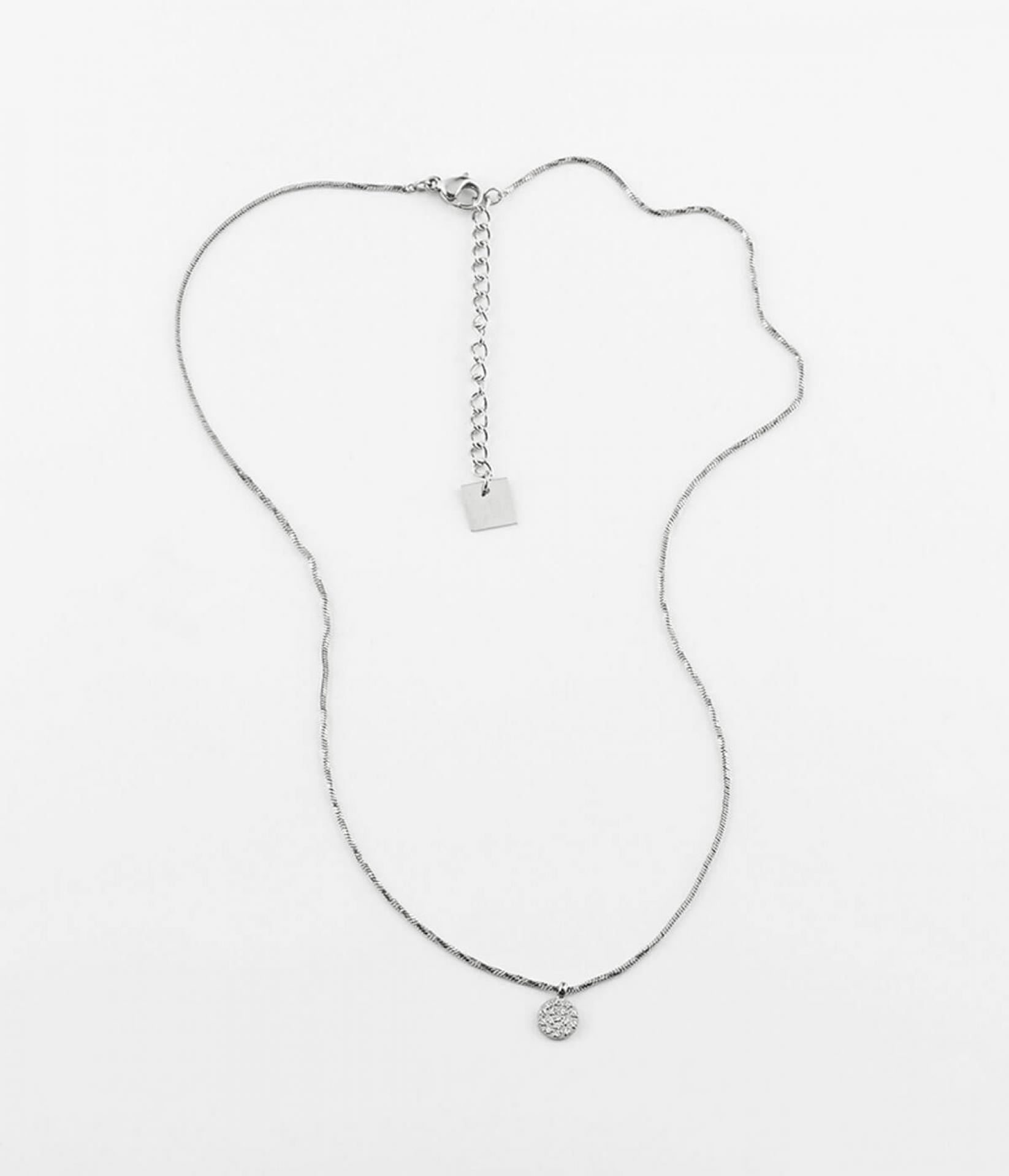 ZAG Bijoux Kurze Halskette Anhänger Rund mit Steinen Silber 38 + 5 cm