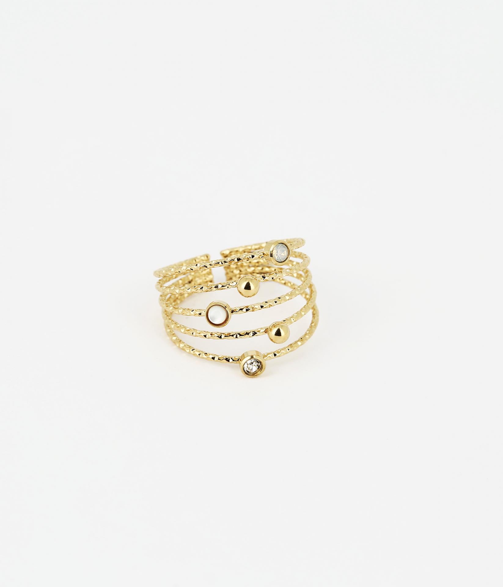 Zag Bijoux Ring Silo - gold/weiß Swarovski