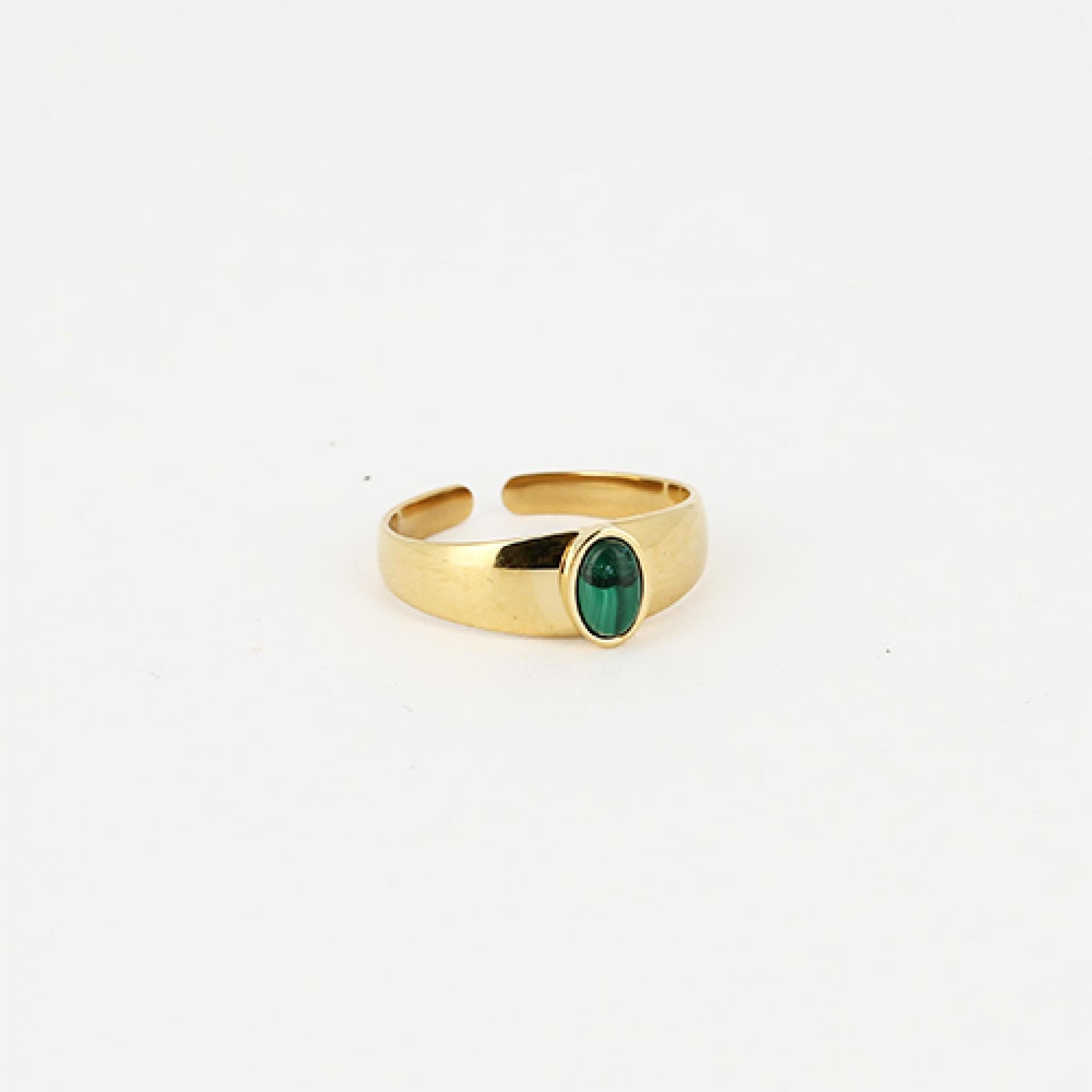 Zag Bijoux Ring gold/Malachit