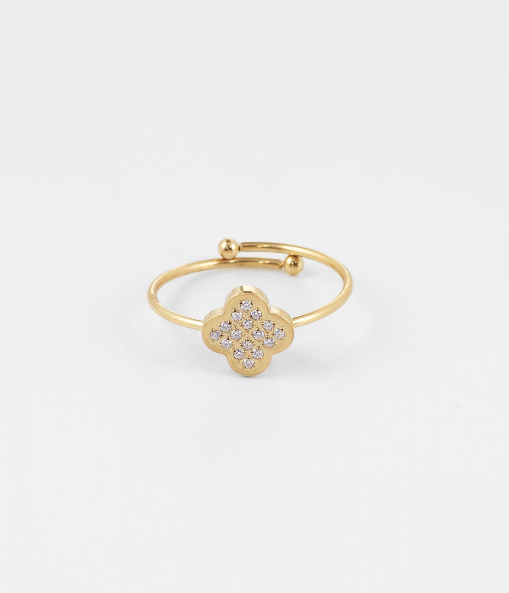 ZAG Bijoux Ring Blume mit Steinchen gold
