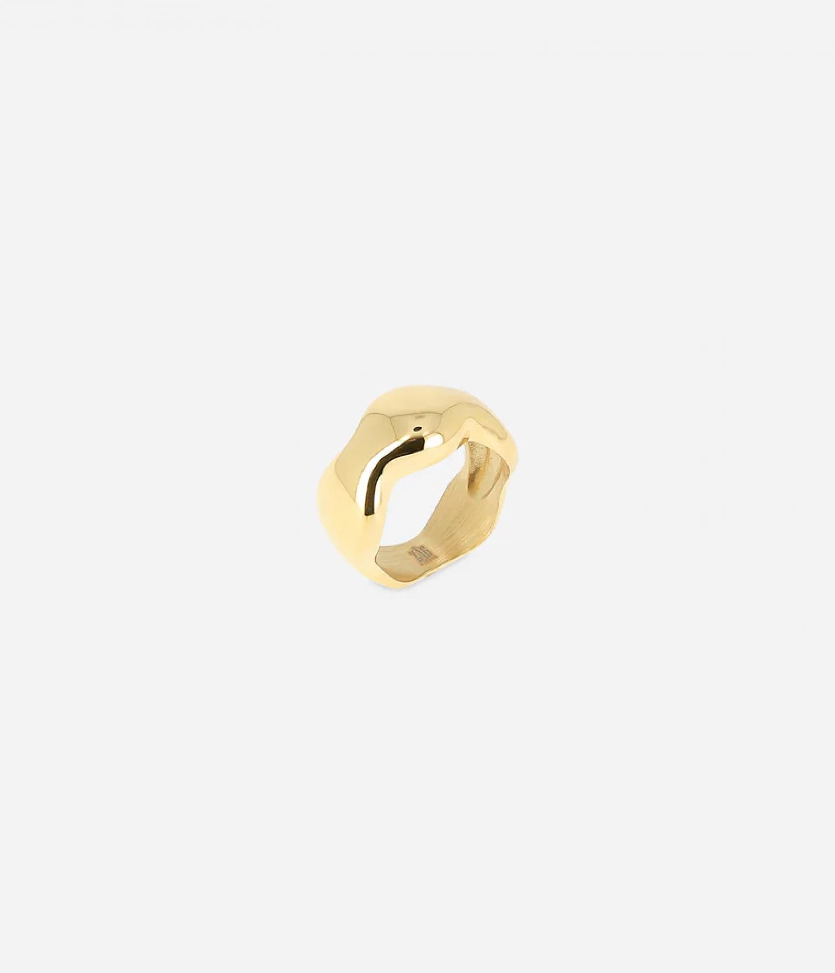 Zag Bijoux Ring Groß Edelstahl vergoldet T7
