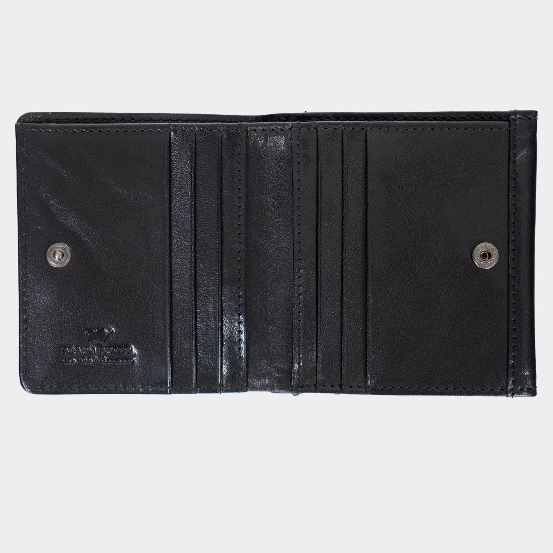Braun Büffel COUNTRY Rindleder Geldbörse 6CS Wiener Schachtel 10 cm x 9,5 cm x 2 cm schwarz