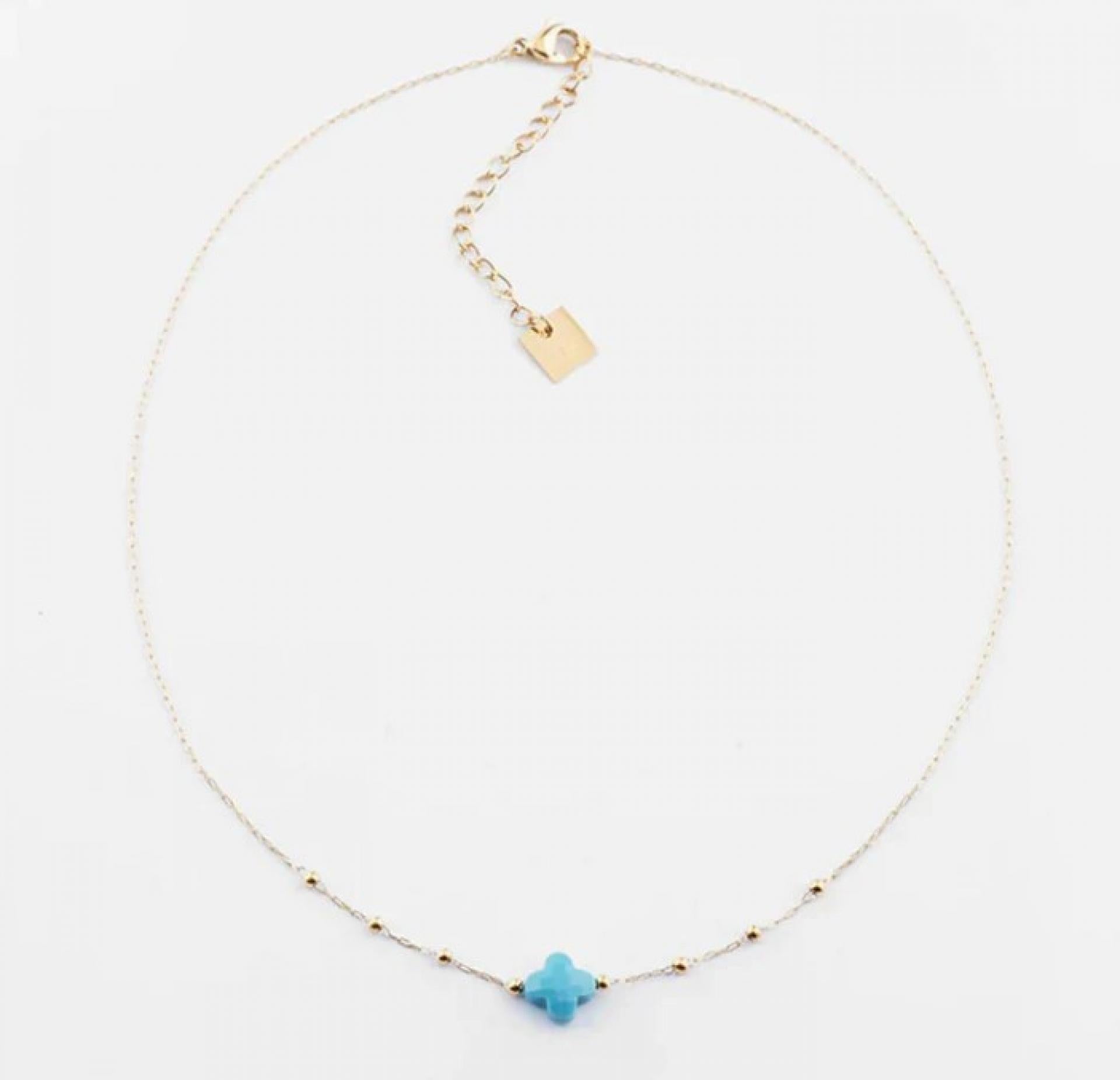 Zag Bijoux NECKLACE SHORT STEEL Collier 38+5cm - Variante: gold/chrysophras