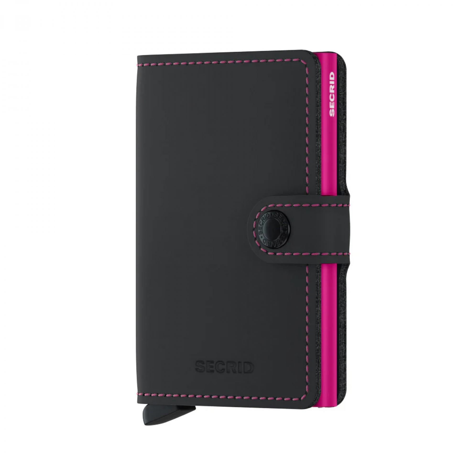 Secrid Miniwallet Matte Black & Fuchsia