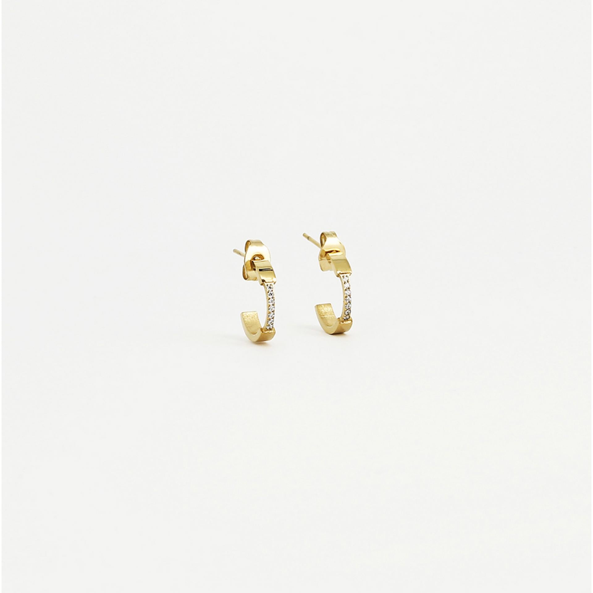 Zag Bijoux BOUCLES D OREILLES-EARRING - DORE blanc - gold white