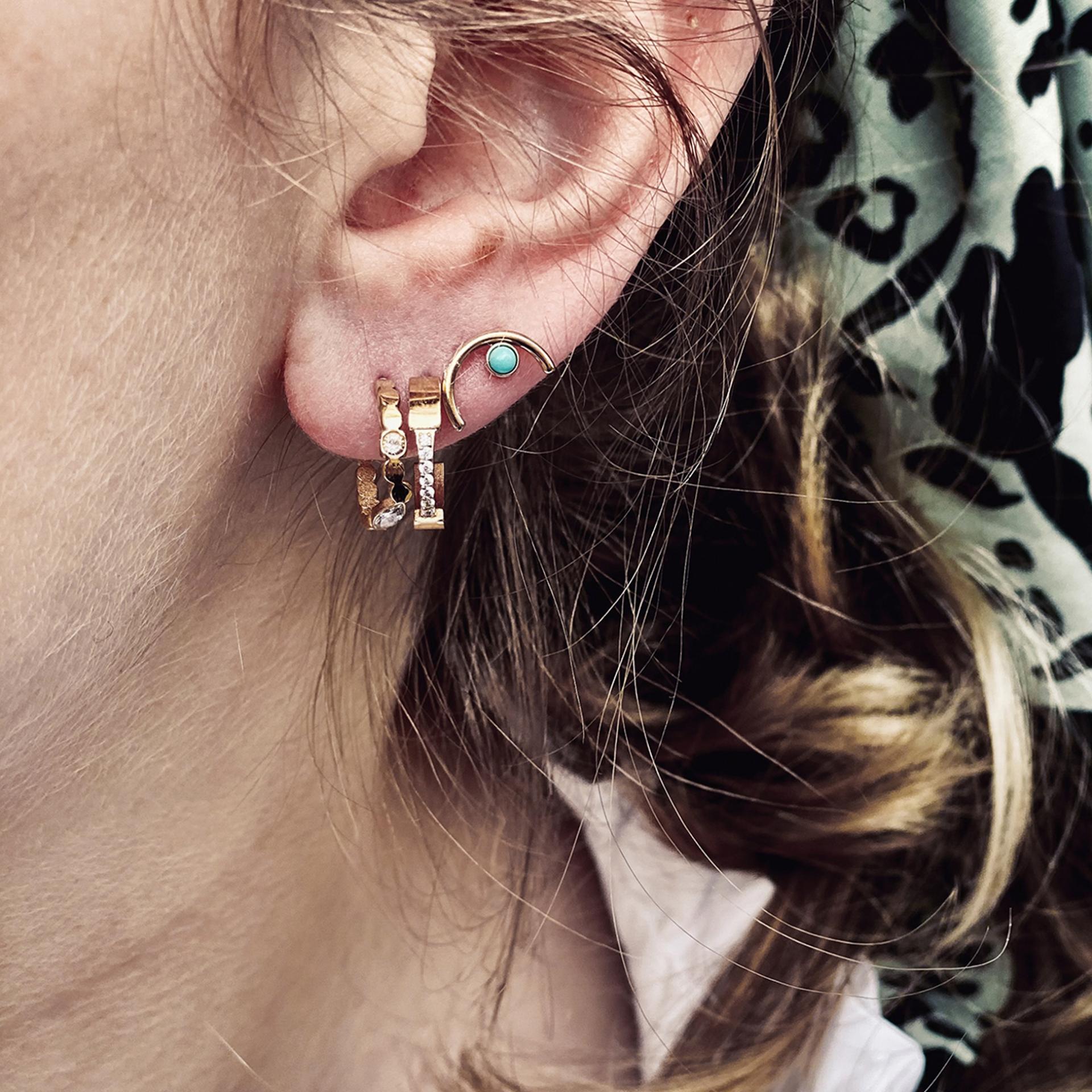 Zag Bijoux BOUCLES D OREILLES-EARRING - DORE blanc - gold white