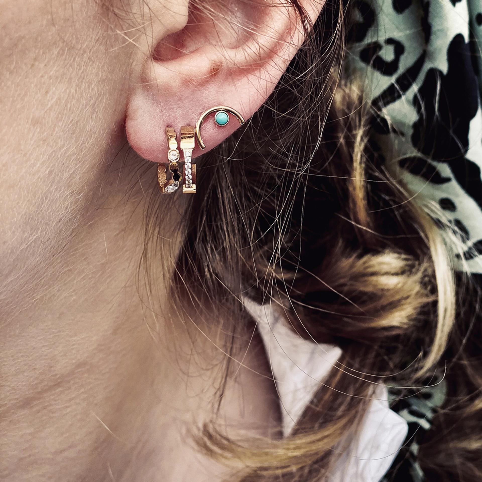 Zag Bijoux BOUCLES D OREILLES-EARRING - ACIER blanc - steel white