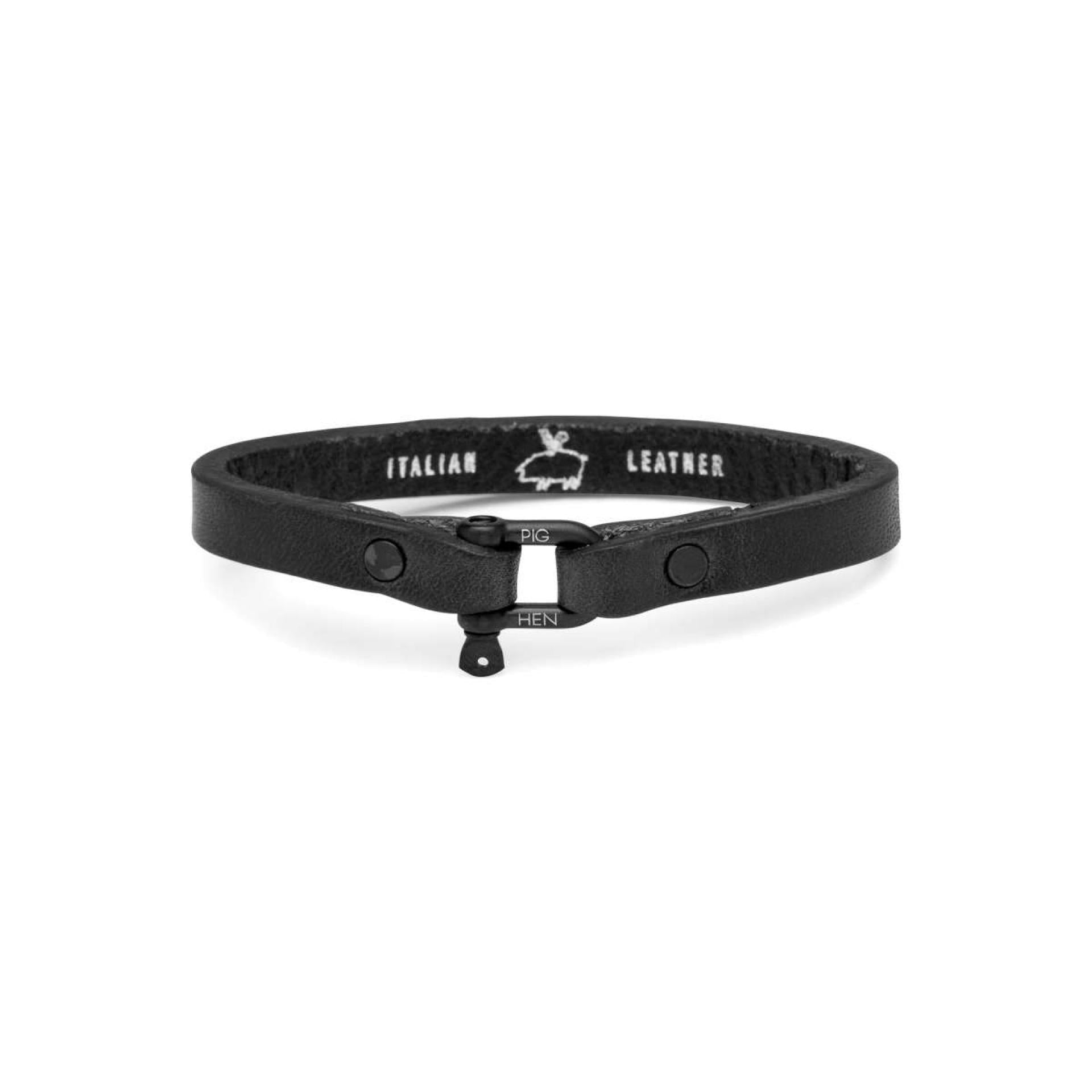 Pig & Hen Armband Vicious Vik Leather Black M 18 cm