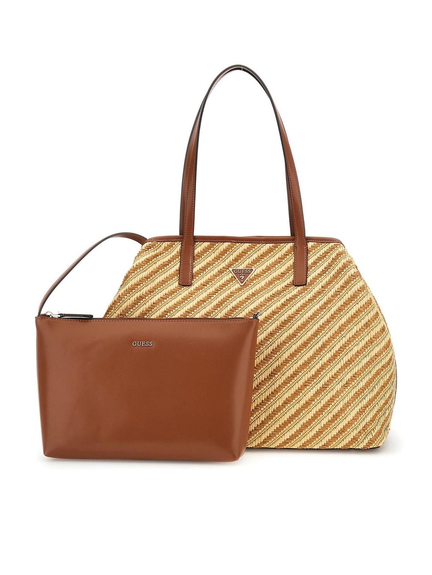 Guess Vikky Large 2 In 1 Tote Natural Cognac